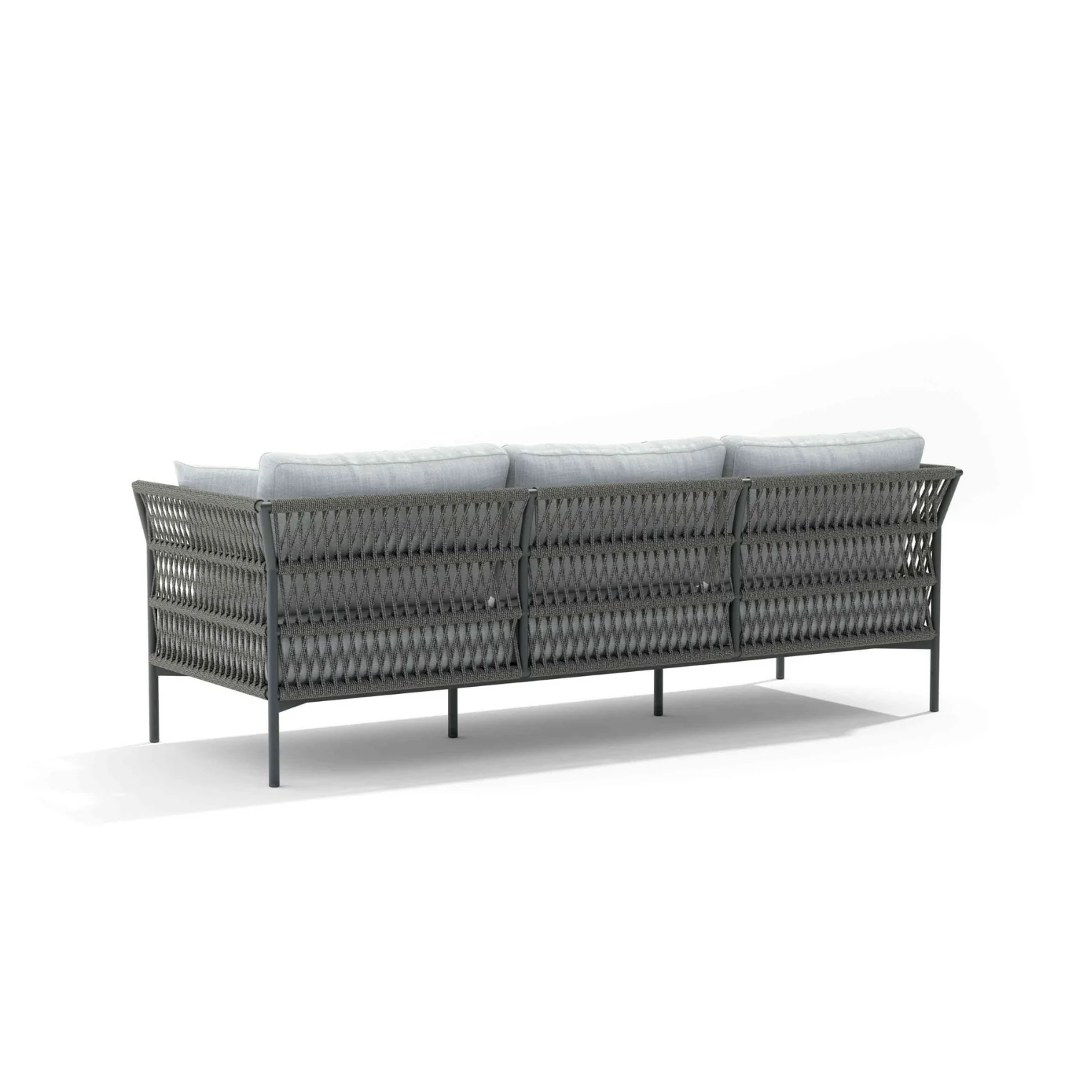 Outdoor Rope 7-Seater Sofa Set With Glass Top Table - Image 13