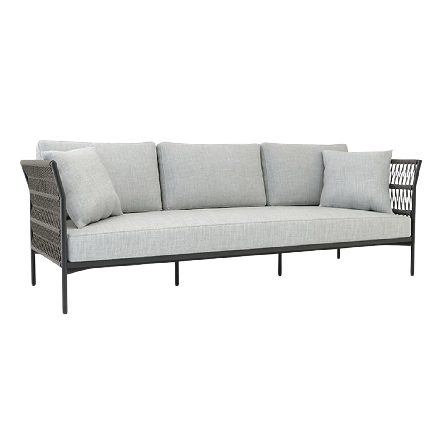 Outdoor Rope 7-Seater Sofa Set With Glass Top Table - Image 9