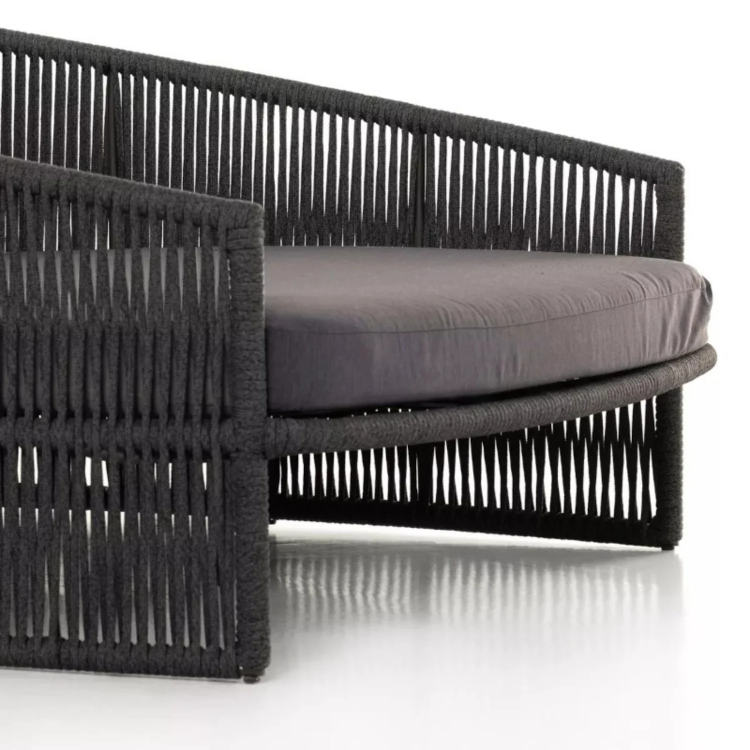 Outdoor Rope Braided Patio Furniture Daybed (Grey) - Image 3