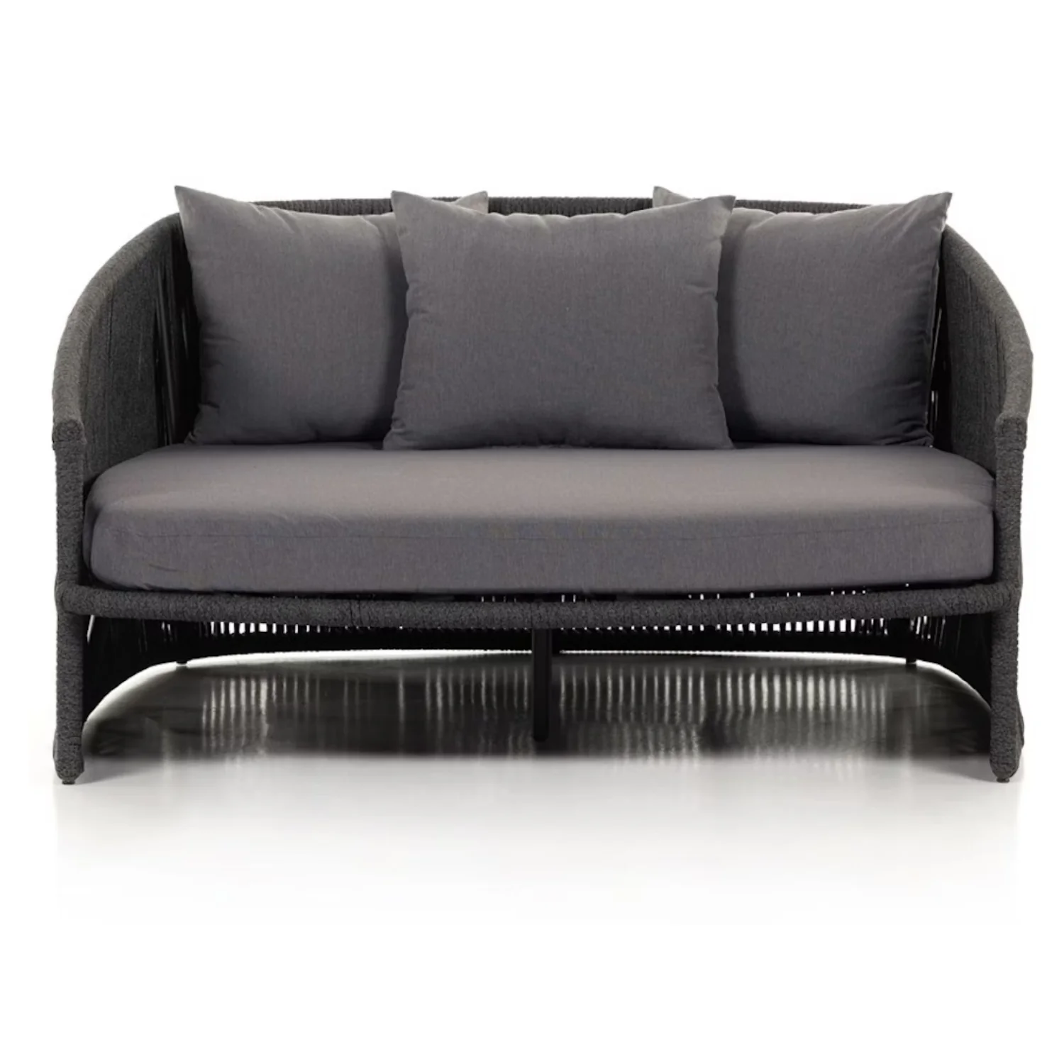 Outdoor Rope Braided Patio Furniture Daybed (Grey) - Image 4