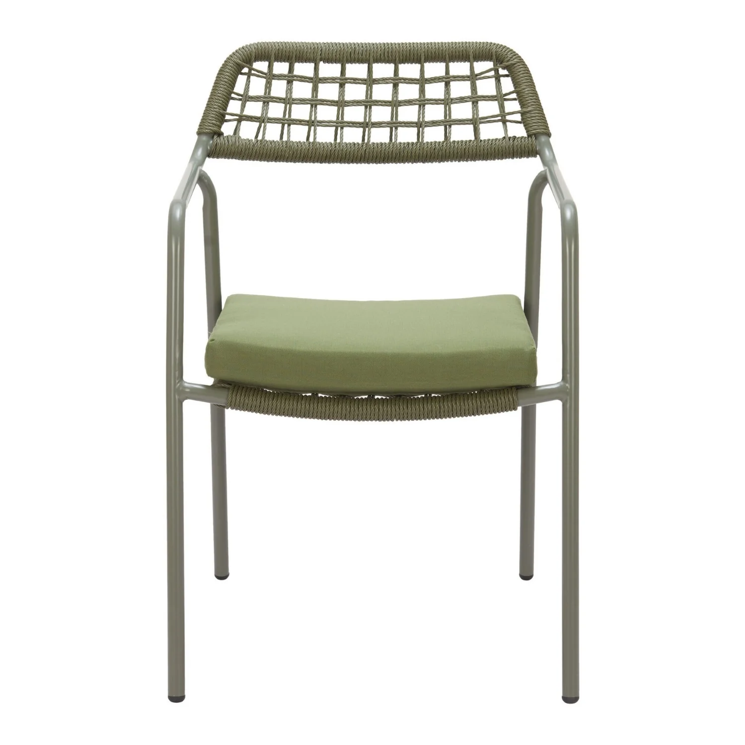 Outdoor Rope Dining Chair with Cushion (Green) - Image 7