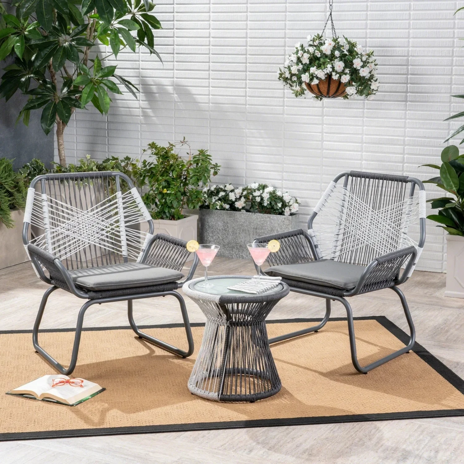 Outdoor Rope Double Tone 3-Piece Patio Set - Image 10