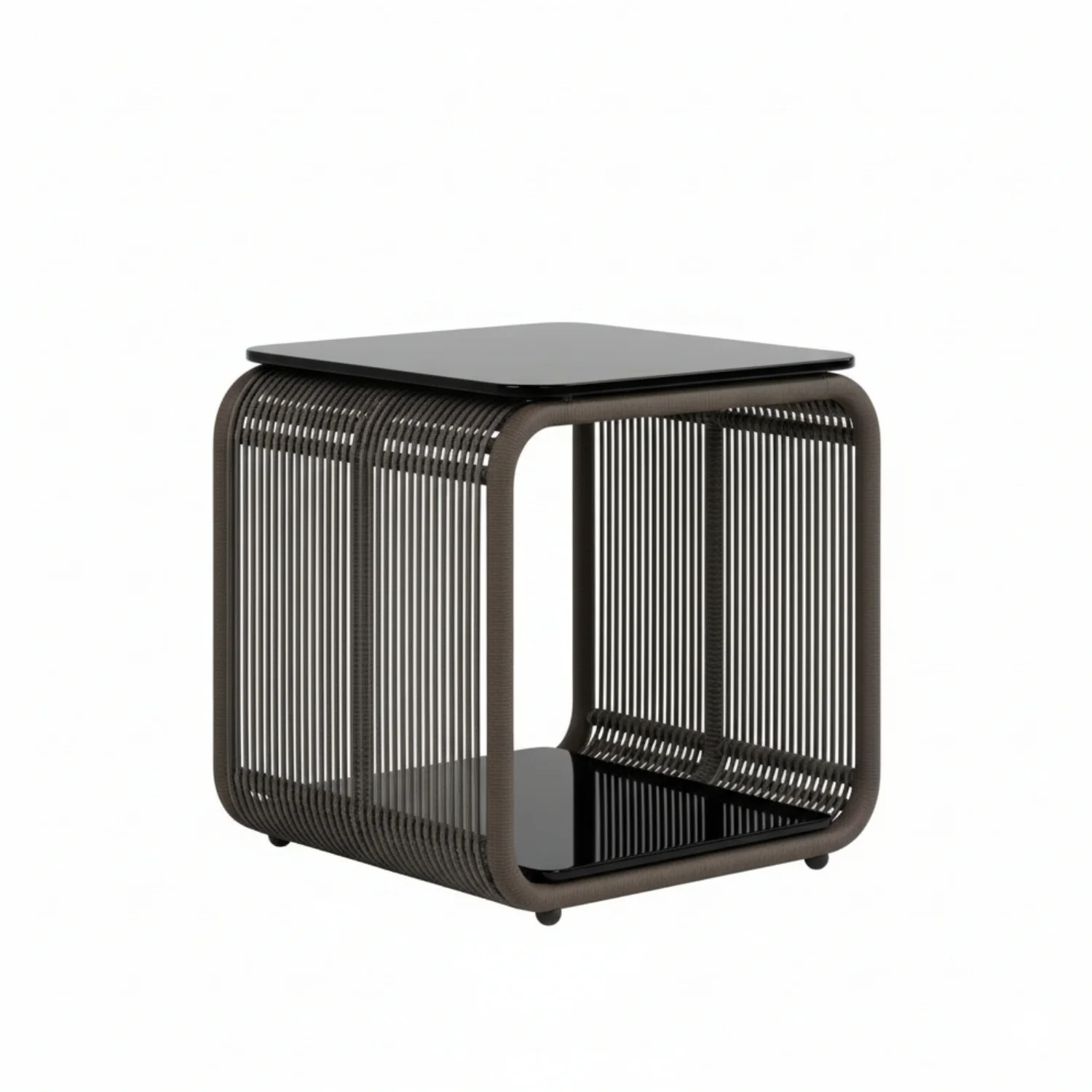 Outdoor Rope Lounge Chair With 2-Tier Table - Image 9
