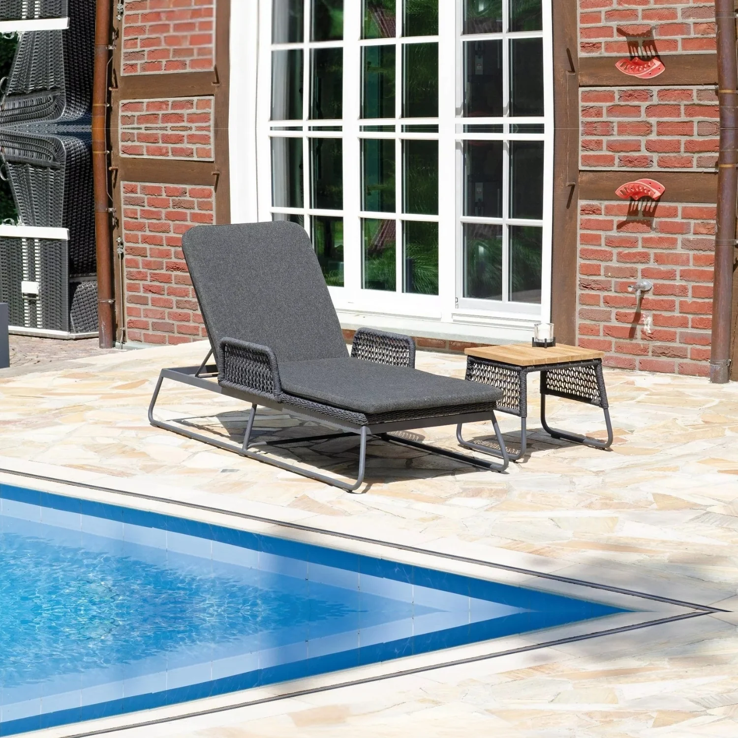 Outdoor Rope Lounge Chair With Side Table - Image 11