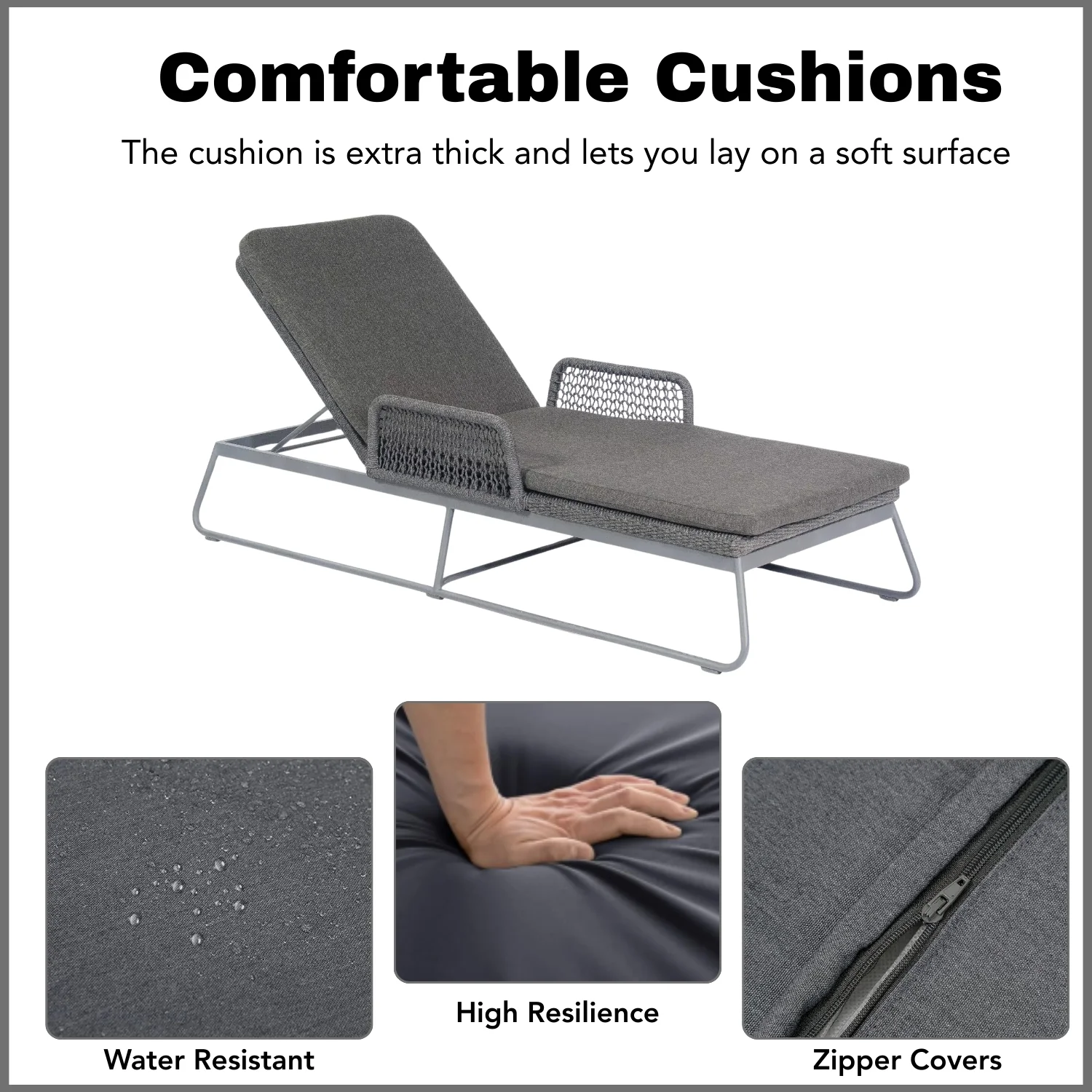 Outdoor Rope Lounge Chair With Side Table - Image 6
