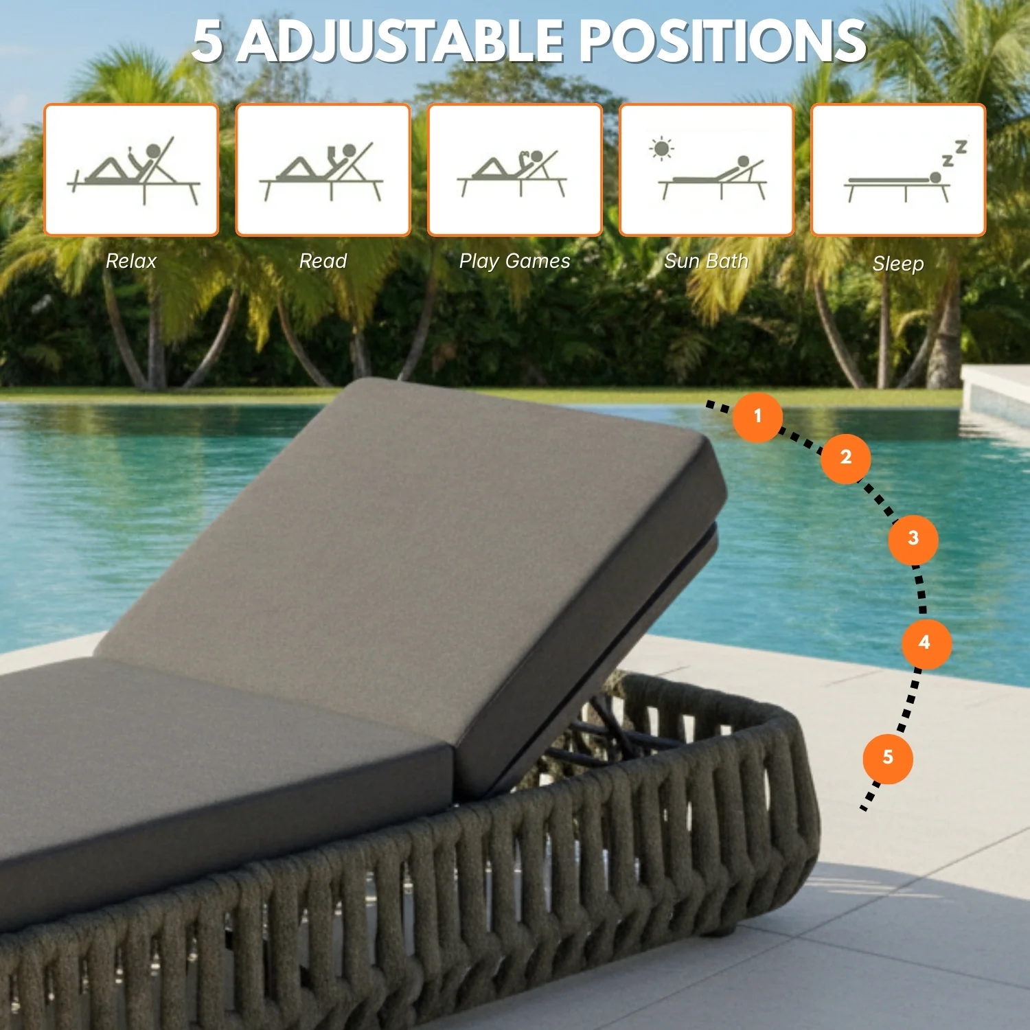 Outdoor Rope Lounge Chairs Set of 2 With Side Table - Image 6