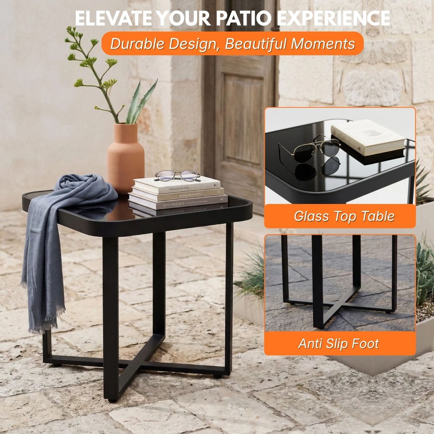 Outdoor Rope Lounge Chairs Set of 2 With Side Table - Image 7