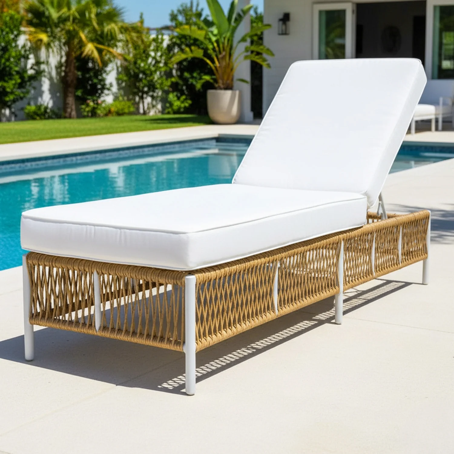 Outdoor Rope Lounge Chairs Set of 2 with Thick Cushions - Image 6
