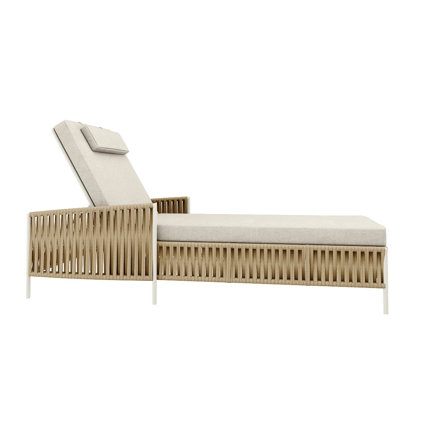 Outdoor Rope Lounger Set of 2 (Beige & Cream) - Image 7
