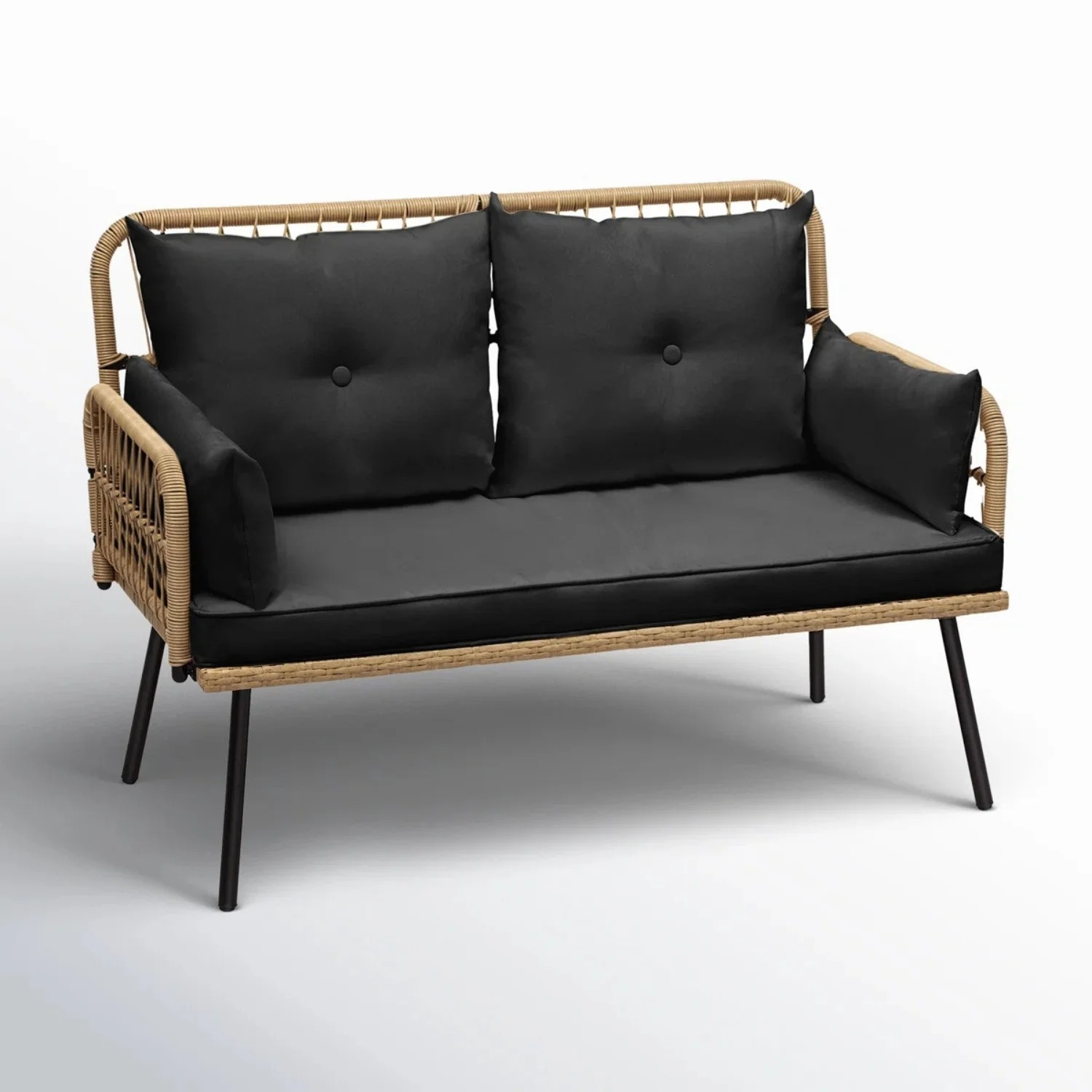 Outdoor Rattan Wicker Loveseat Sofa - Image 4