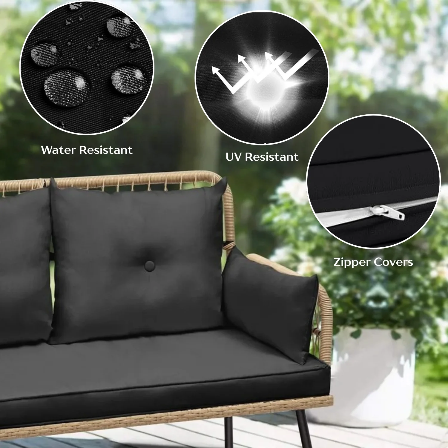 Outdoor Rattan Wicker Loveseat Sofa - Image 6