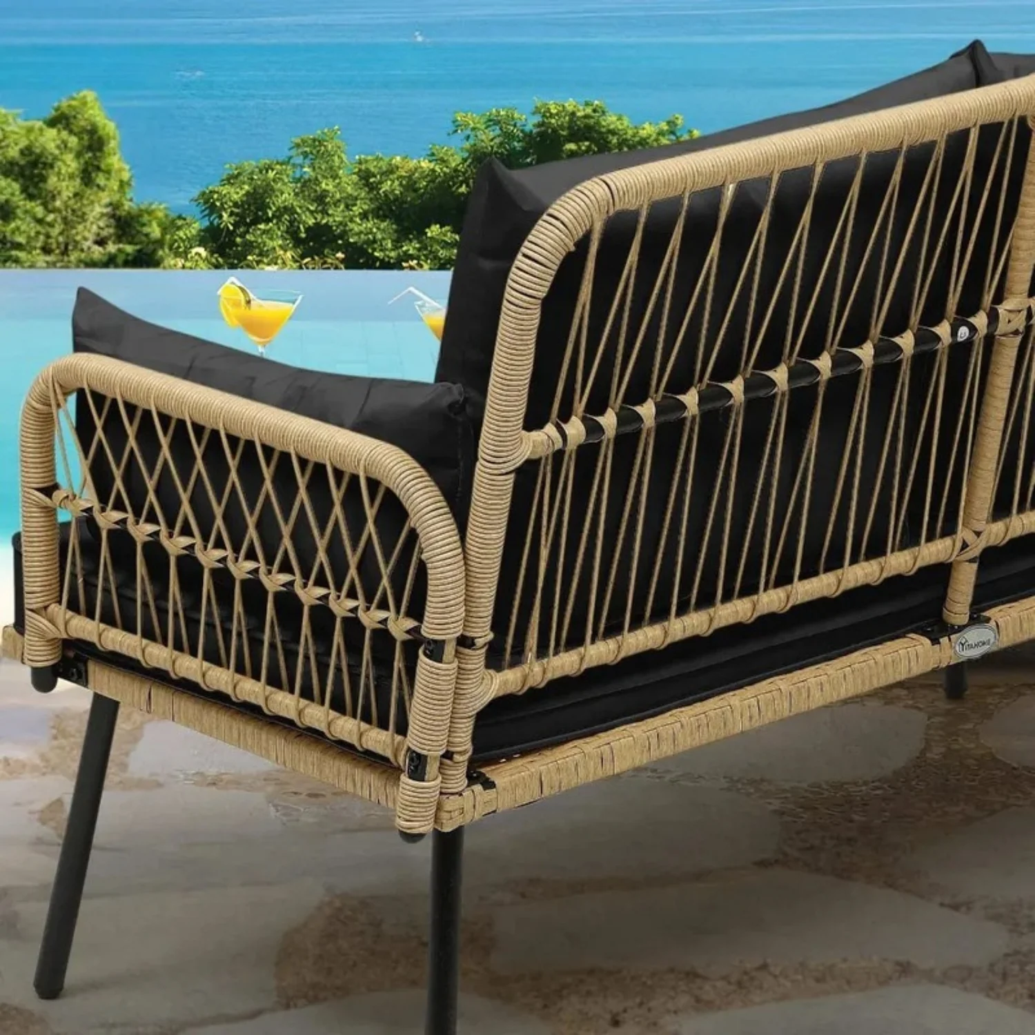 Outdoor Rattan Wicker Loveseat Sofa - Image 9