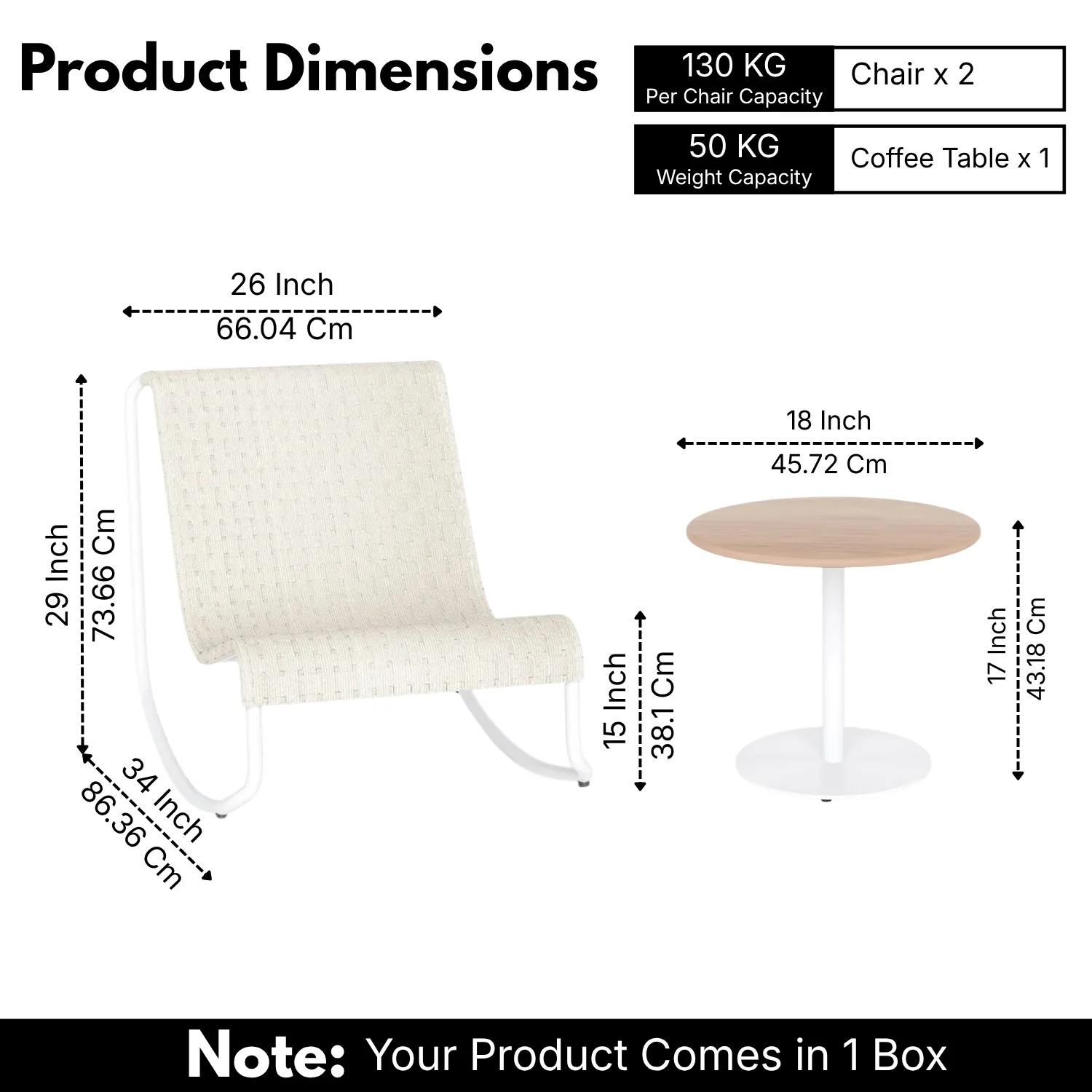 Outdoor Rope Patio Conversation Set with 2 Lounge Chairs & Round Center Table - Image 2