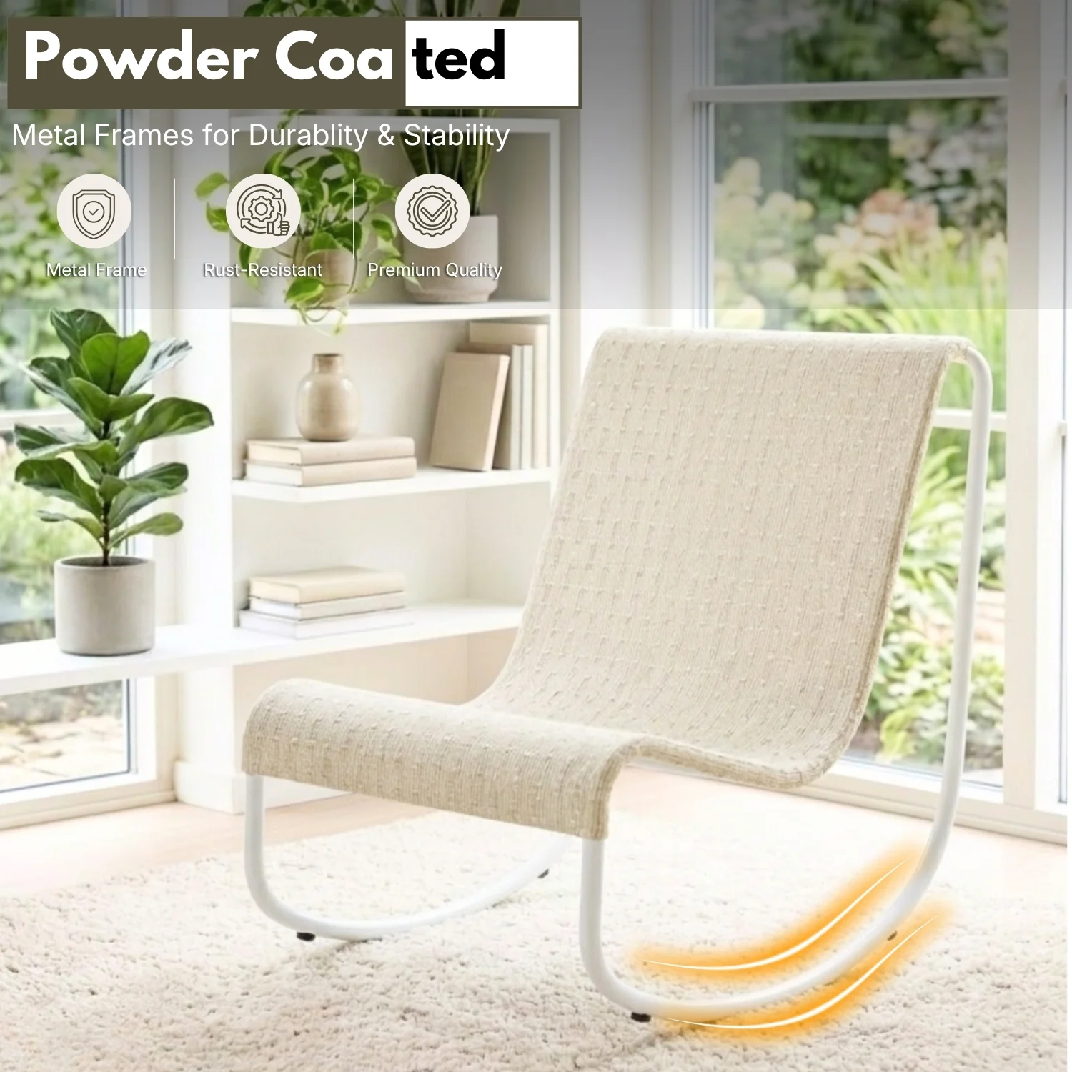 Outdoor Rope Patio Conversation Set with 2 Lounge Chairs & Round Center Table - Image 6