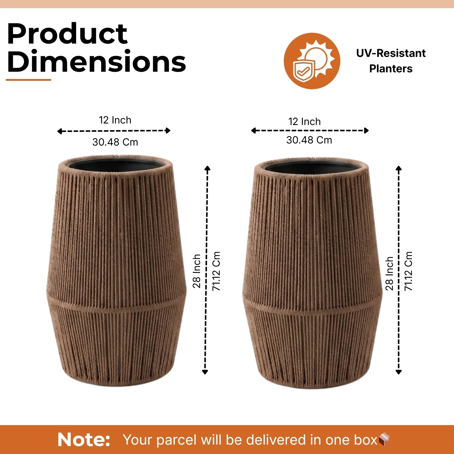 Outdoor Rope Planter Set of 2 (Beige) - Image 2