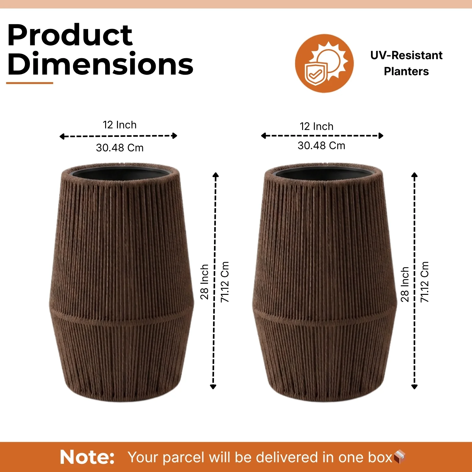 Outdoor Rope Planter Set of 2 (Brown) - Image 2