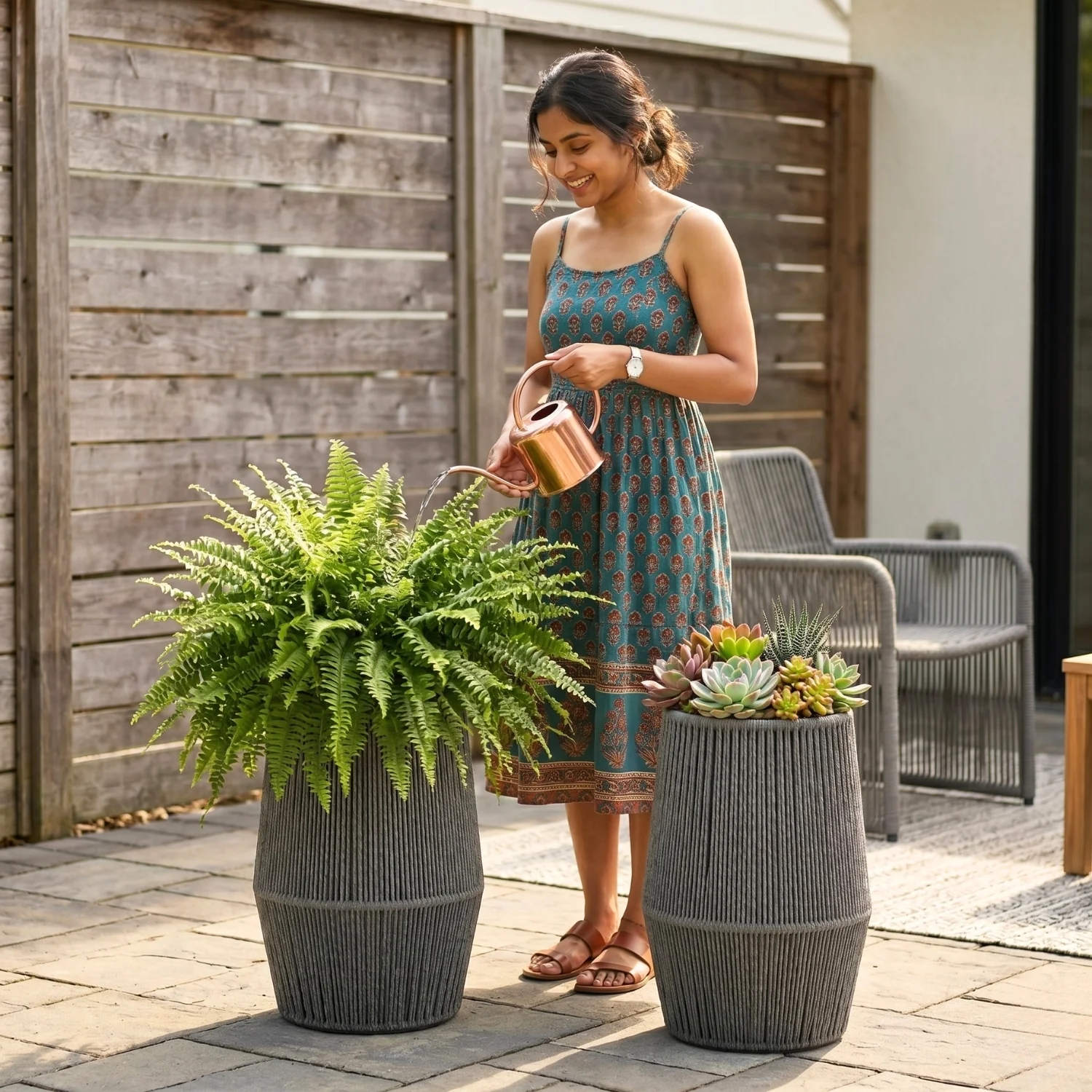 Outdoor Rope Planter Set of 2 (Grey) - Image 5