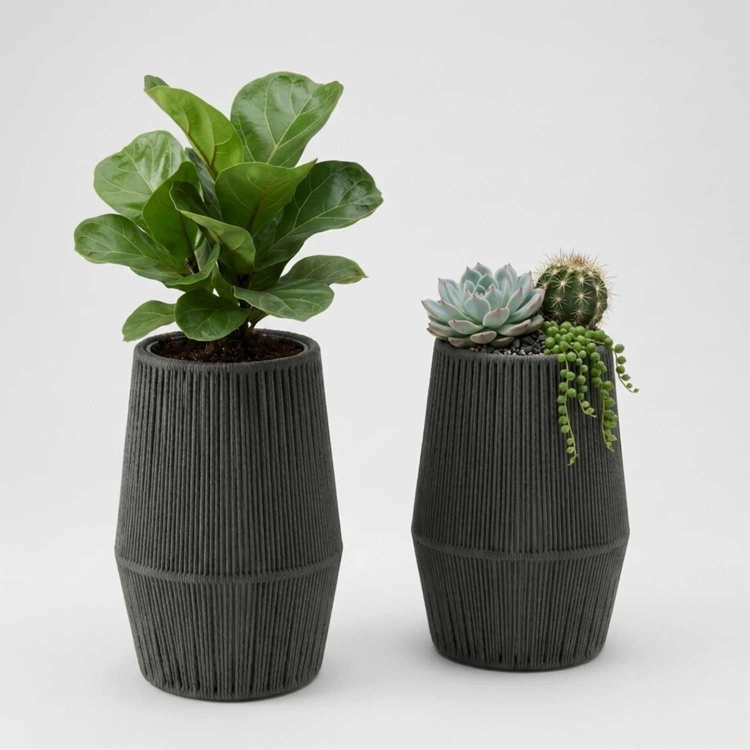 Outdoor Rope Planter Set of 2 (Grey) - Image 6