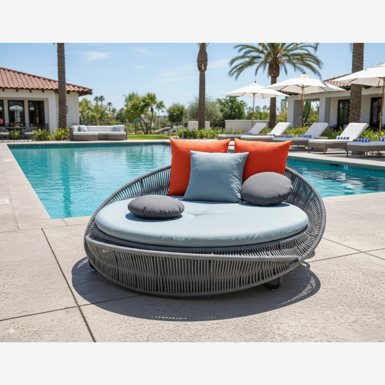 Outdoor Rope Round Patio Daybed Sofa - Image 8