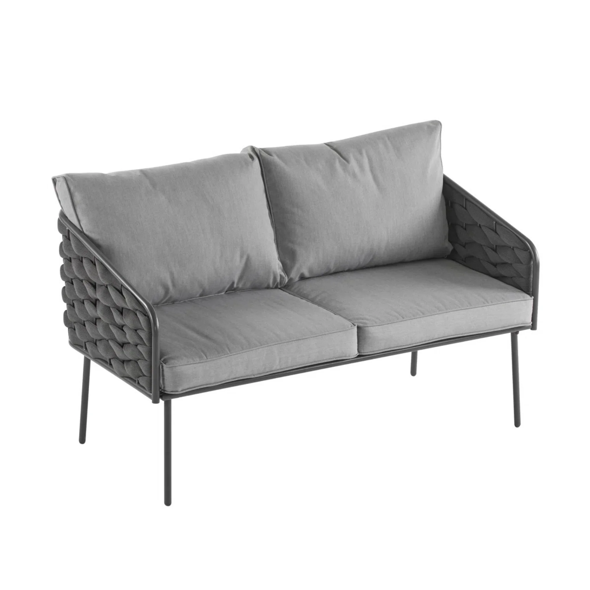 Outdoor Rope Sofa Set With Glass Top Table - Image 9