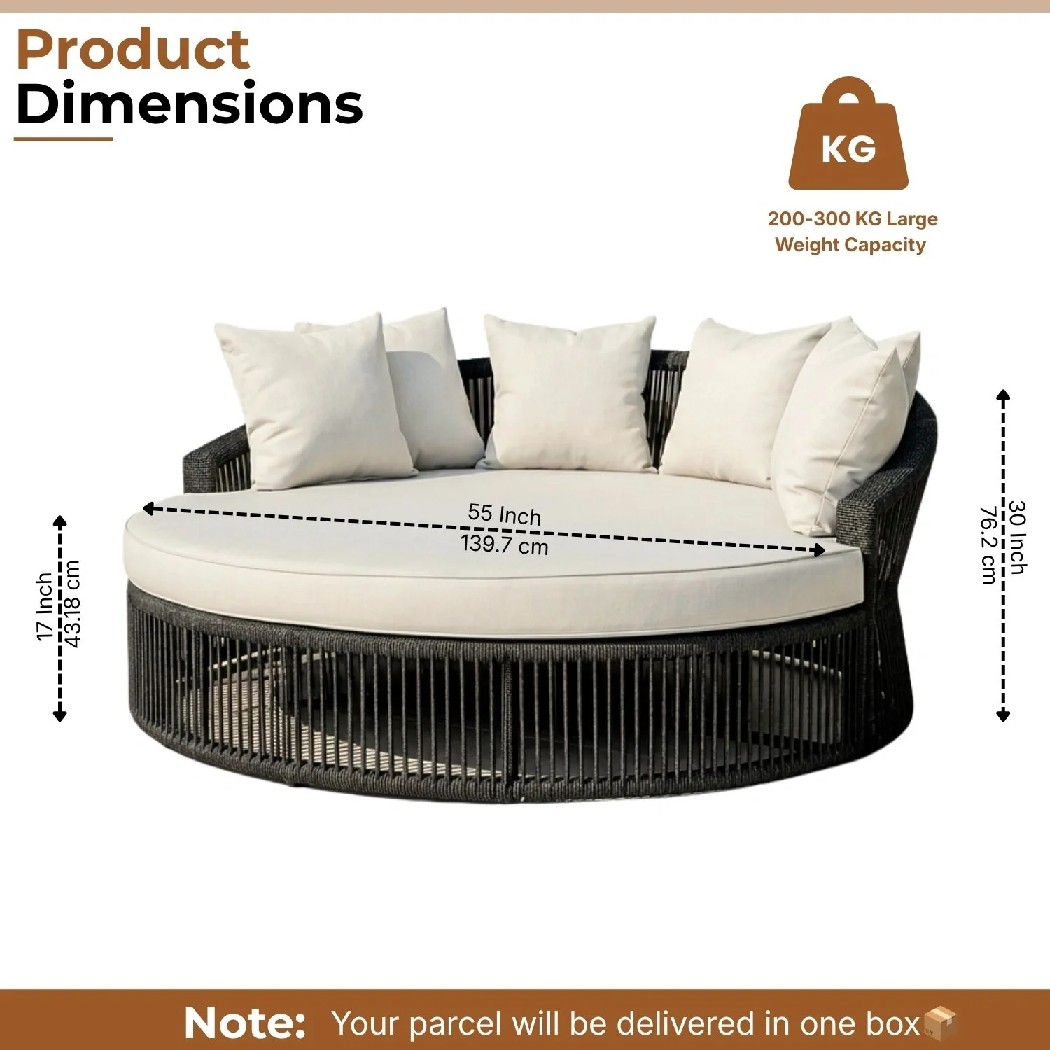 Outdoor Round Rope Daybed Sofa – Unique Design for Poolside - Image 2