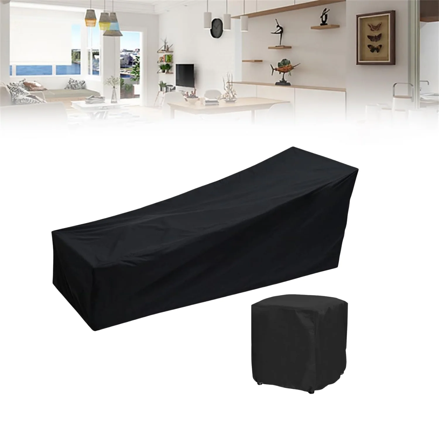 Outdoor Single Lounger With Table Cover - Image 4