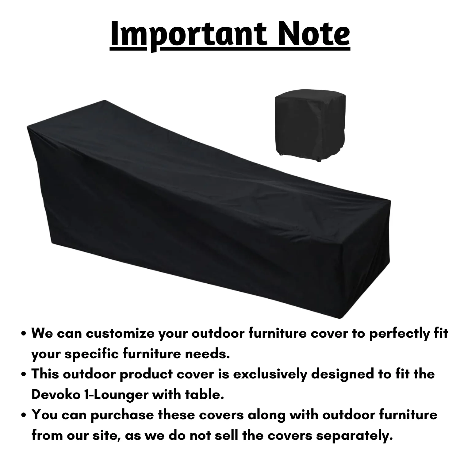 Outdoor Single Lounger With Table Cover - Image 6