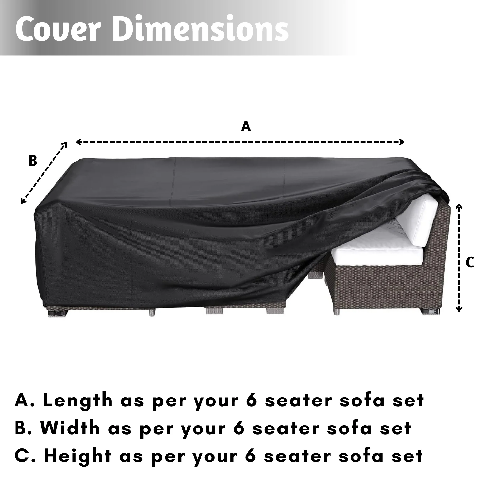 Outdoor Six Seater Sofa Cover - Image 5