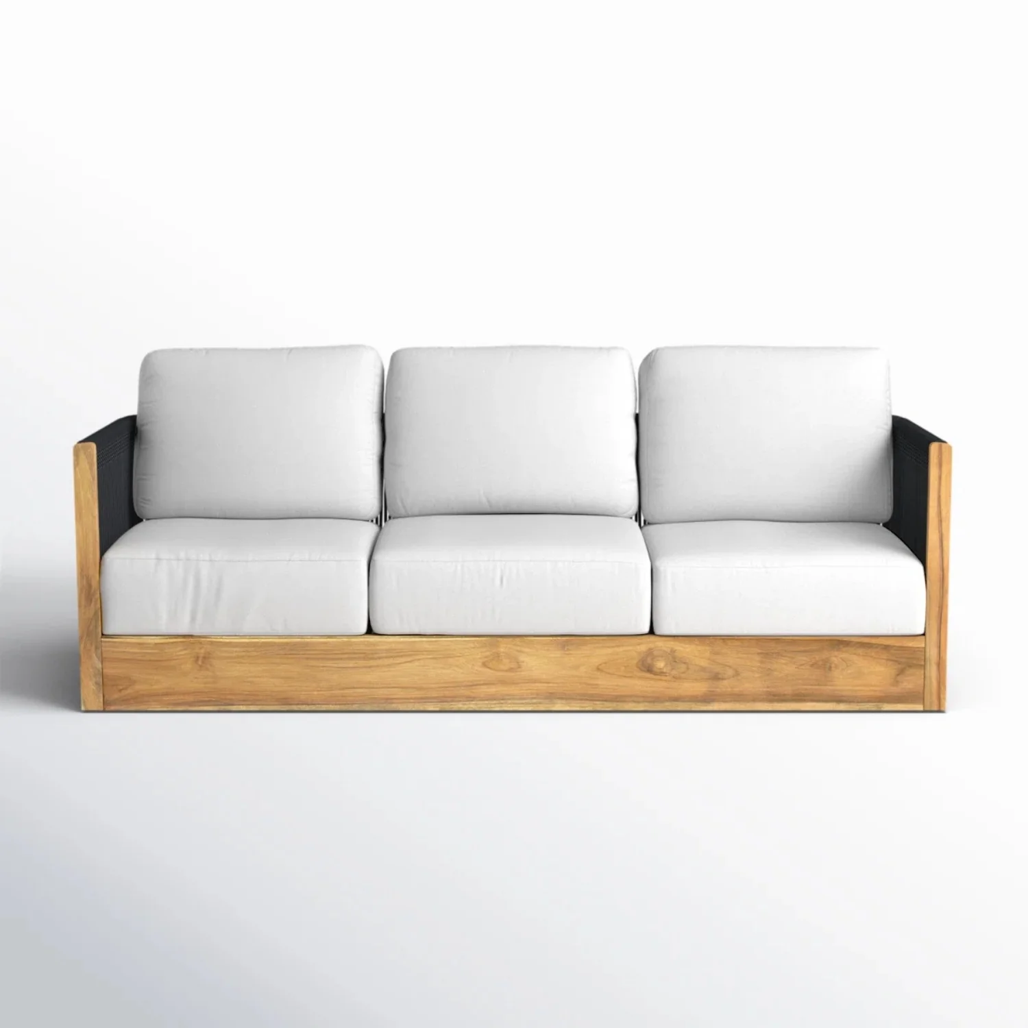 Outdoor Sheesham Wood Rope 3 Seater Sofa Set with 2-Tier Center Table - Image 7