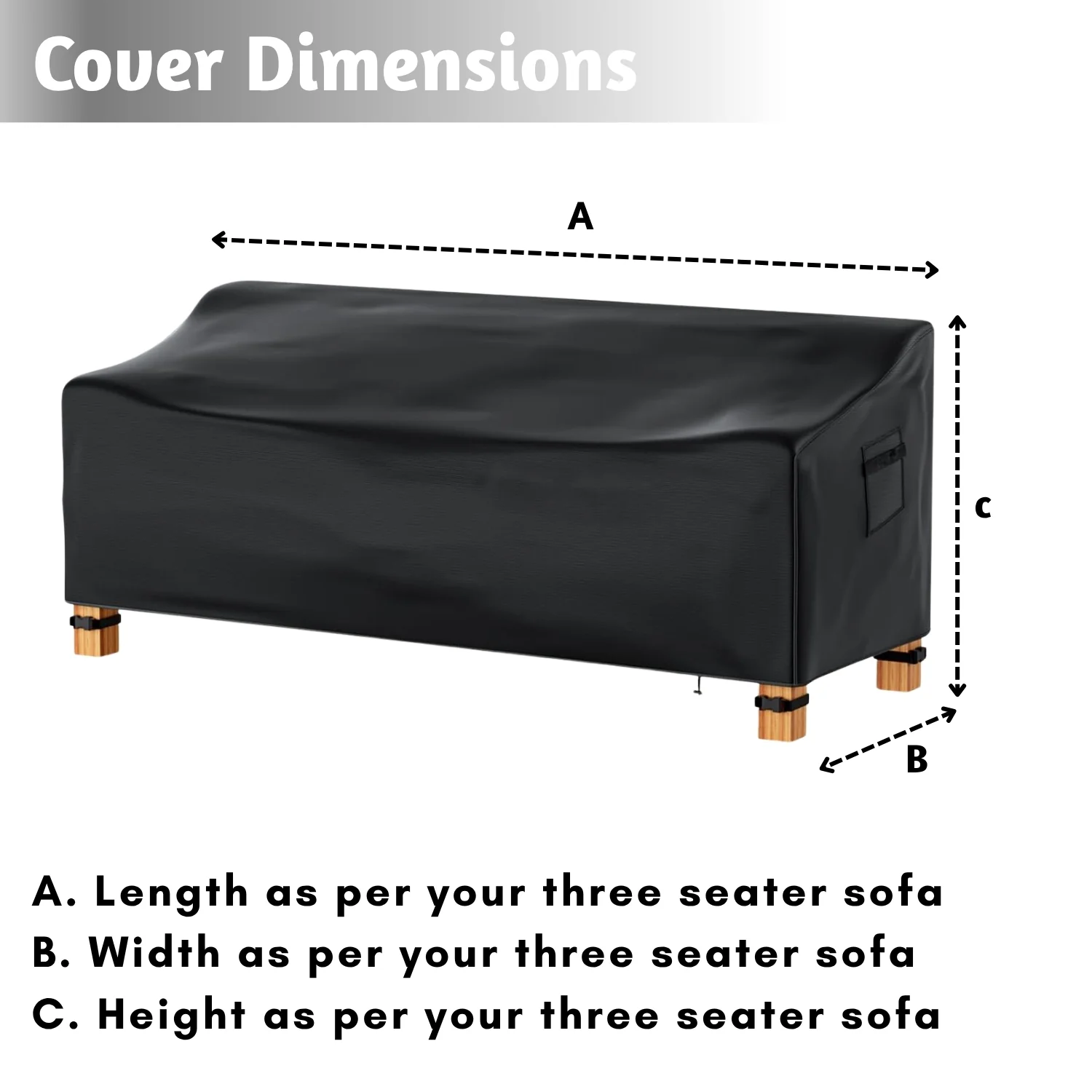 Outdoor Three Seater Sofa Cover - Image 5