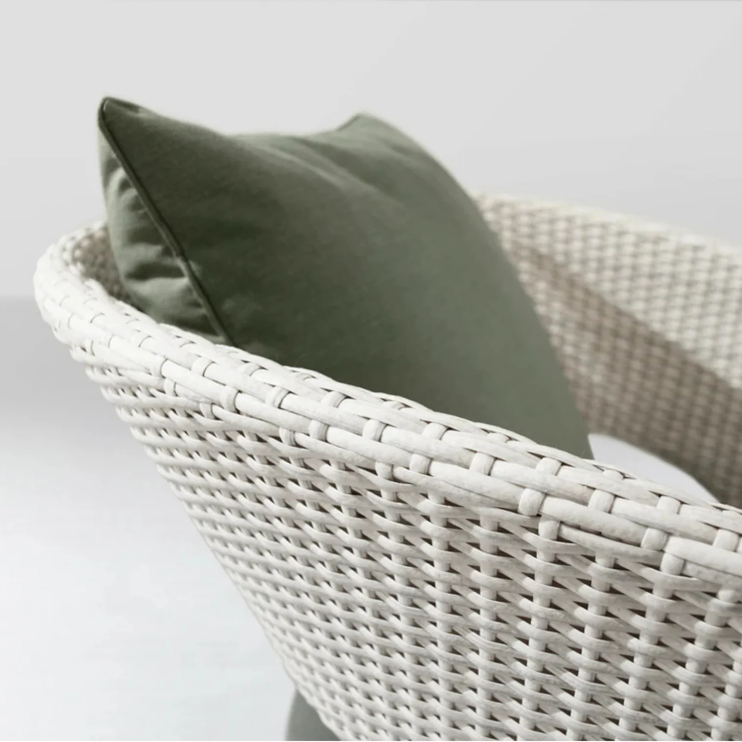 Outdoor White Rattan Wicker Sofa Chairs With Glass Top Table - Image 4
