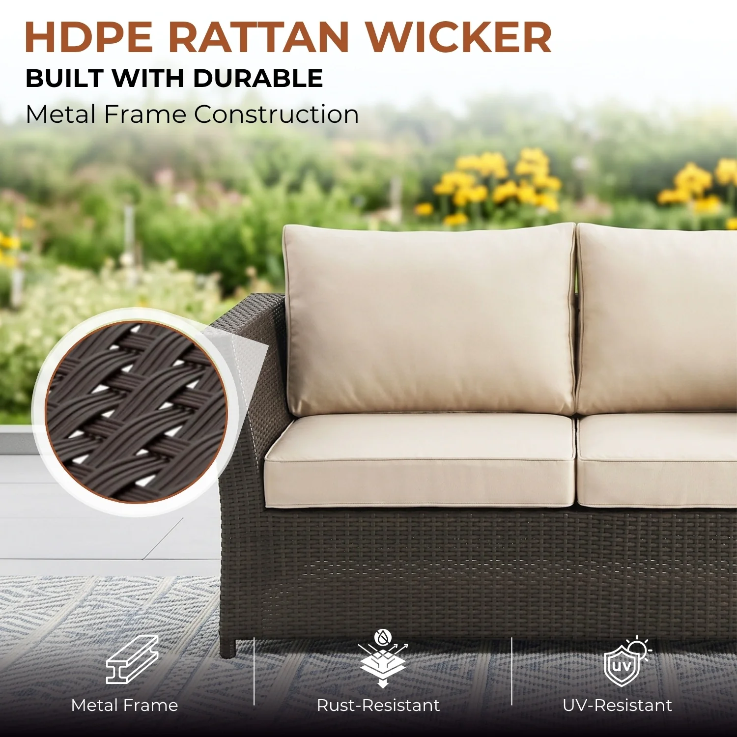 Outdoor Wicker 10 Seater Sectional Sofa Set - Image 5