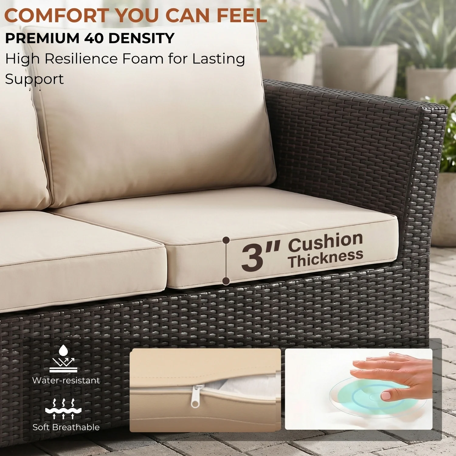 Outdoor Wicker 10 Seater Sectional Sofa Set - Image 6