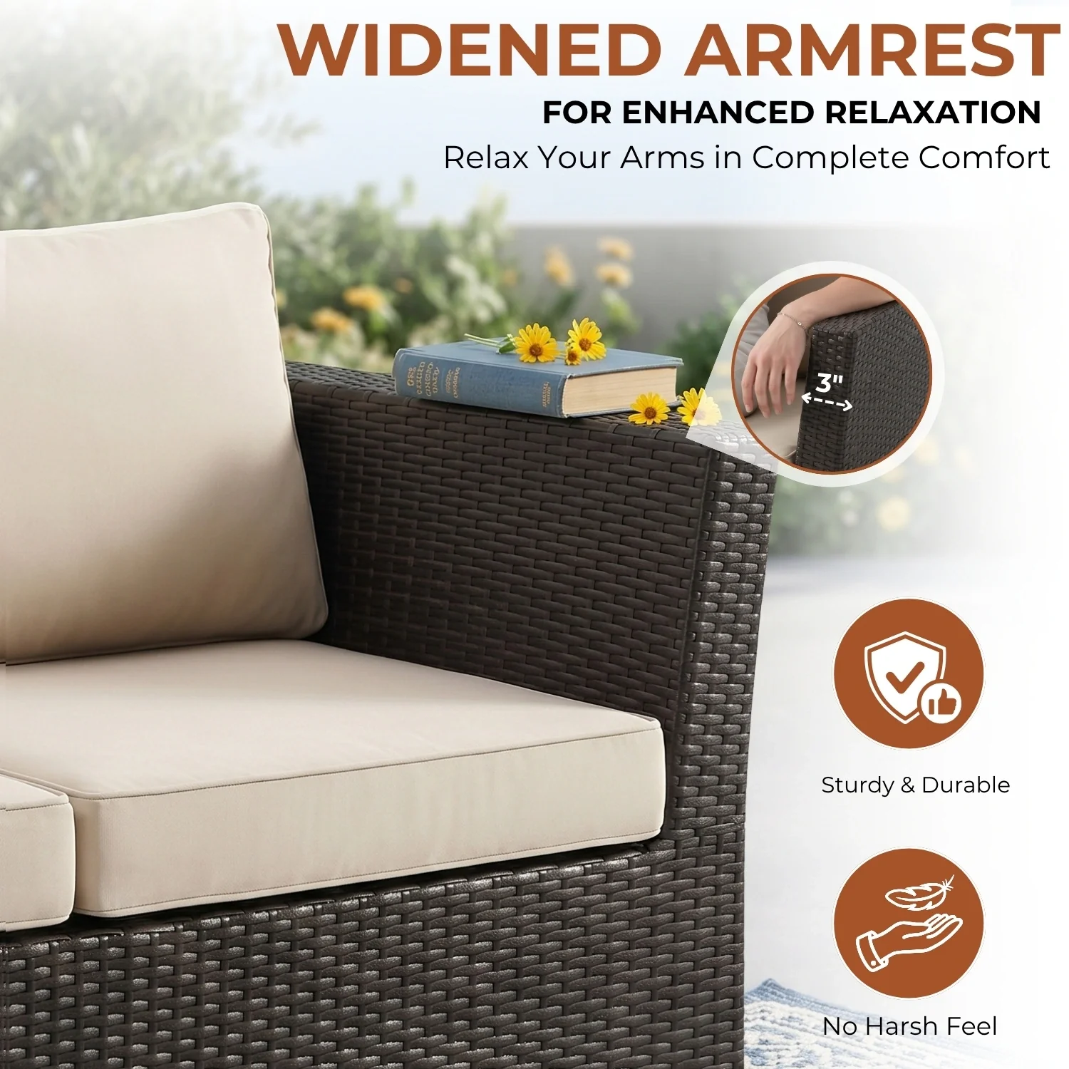 Outdoor Wicker 10 Seater Sectional Sofa Set - Image 7