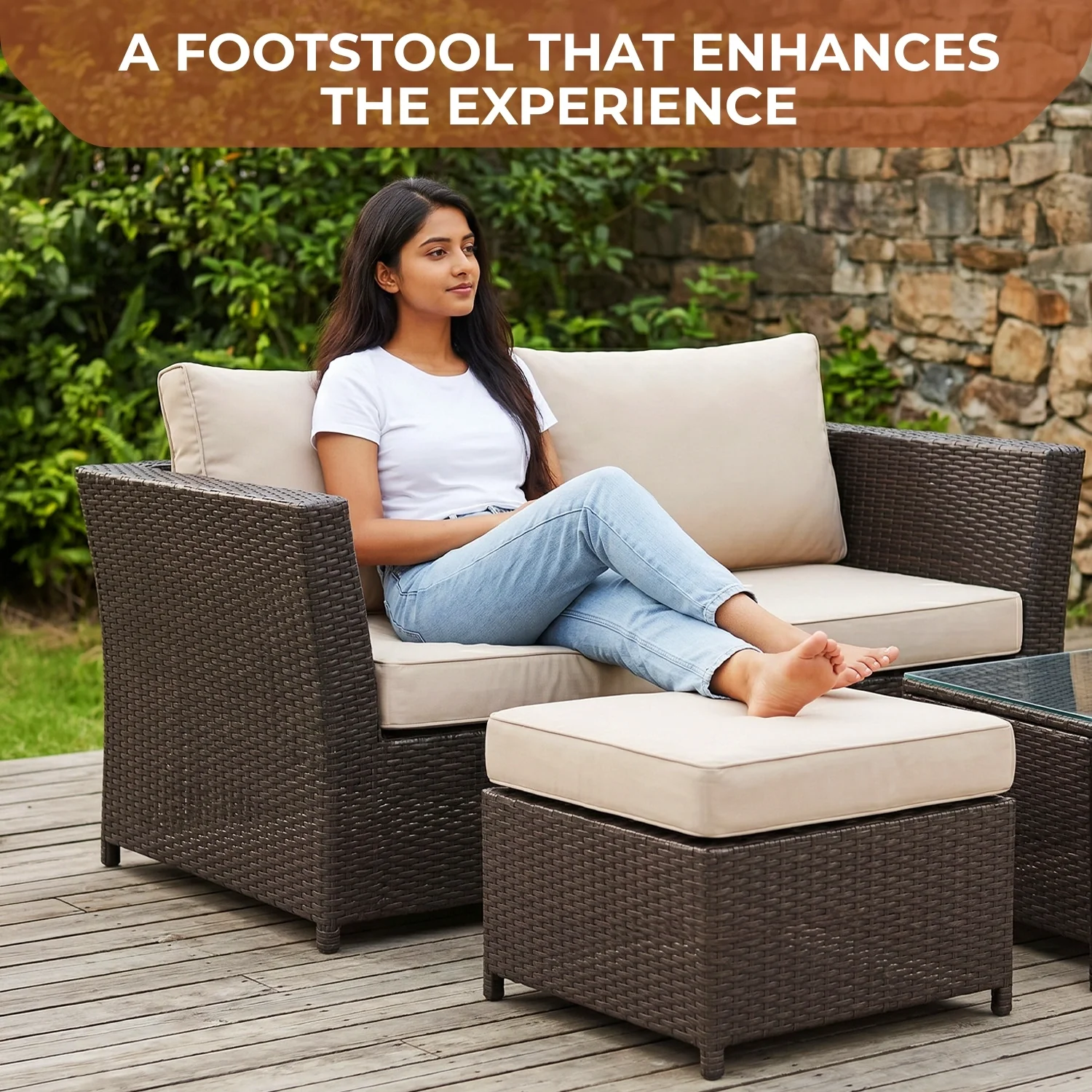 Outdoor Wicker 10 Seater Sectional Sofa Set - Image 9