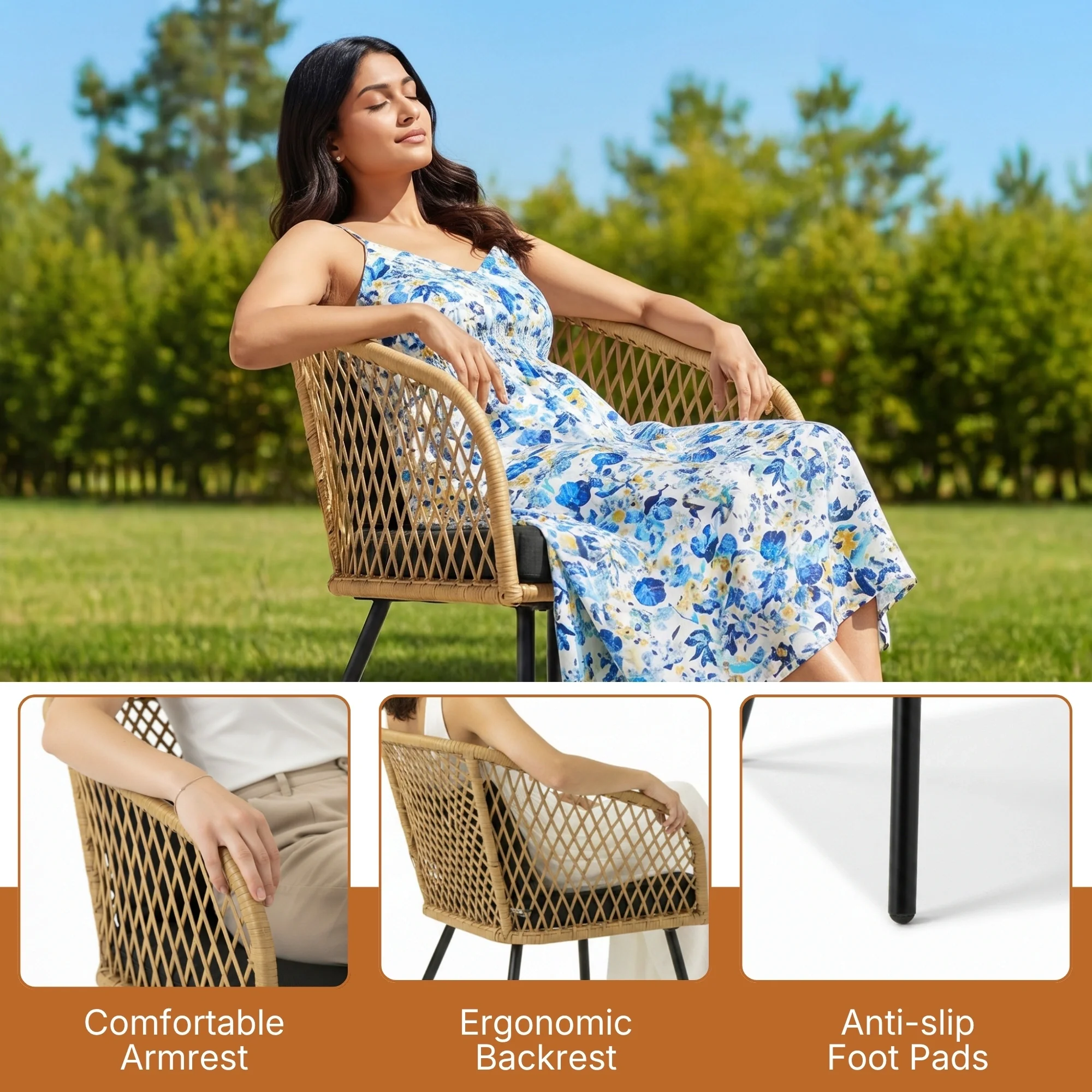 Outdoor Wicker 3-Piece Patio Set - Image 6