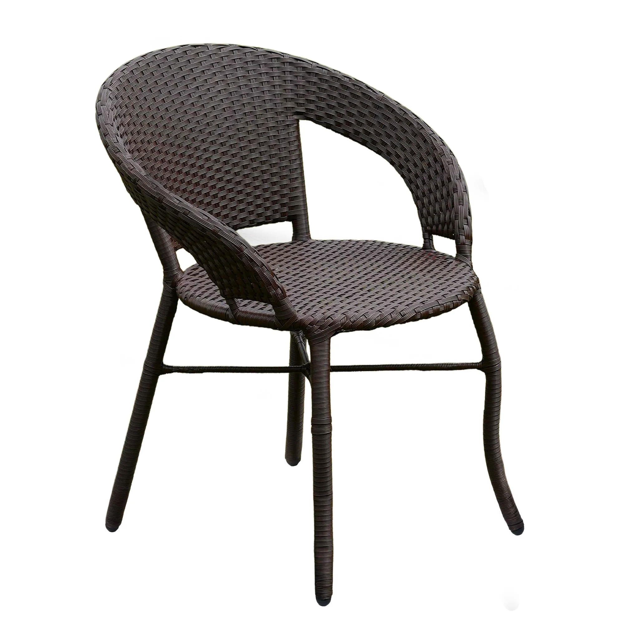Outdoor Wicker 5-Piece Patio Set with Outdoor Umbrella - Image 8