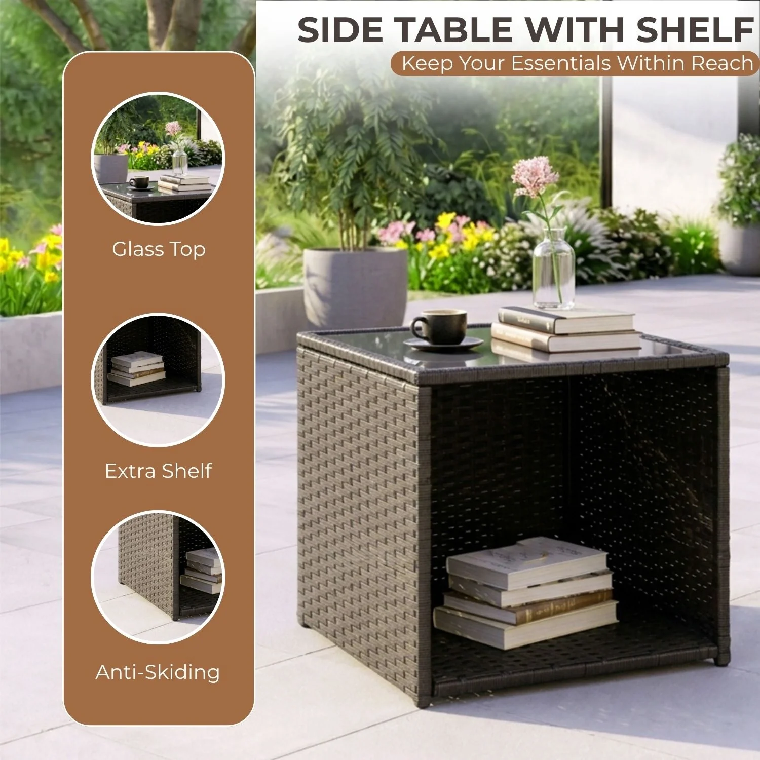 Outdoor Wicker 5-Piece Patio Sofa Set - Image 7