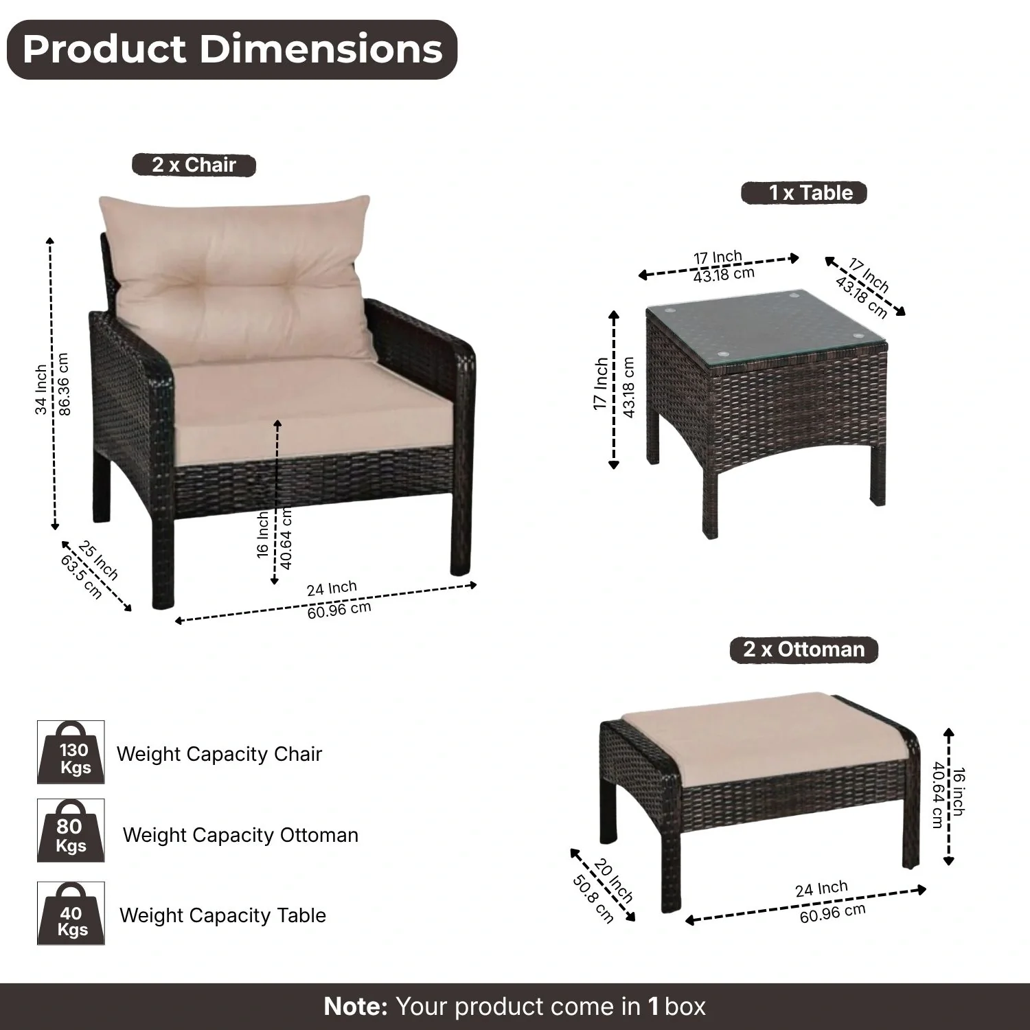 Outdoor Wicker 5-Piece Patio Sofa Set - Image 3