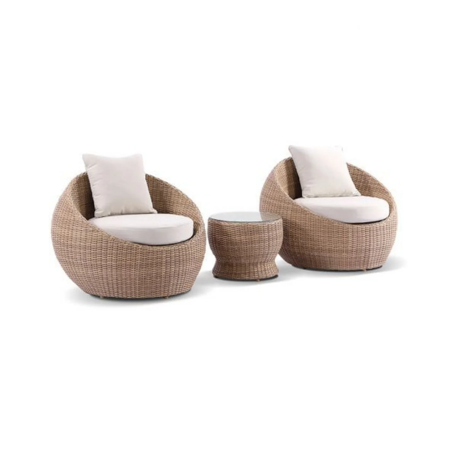 Outdoor Wicker 5-Seater Sofa Set With Glass Top Tables - Image 10