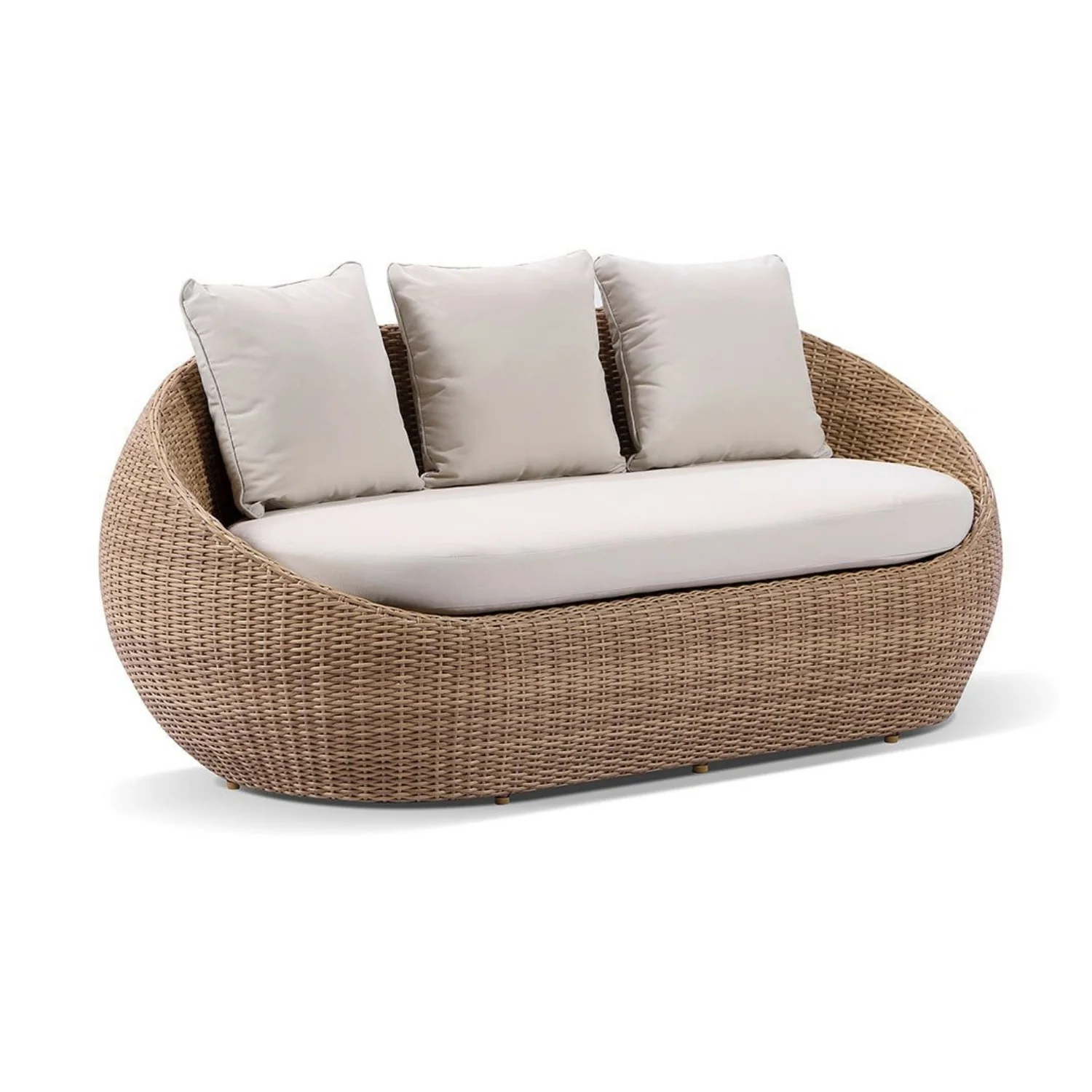Outdoor Wicker 5-Seater Sofa Set With Glass Top Tables - Image 9