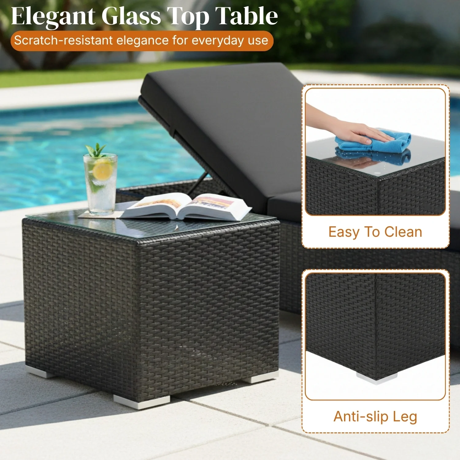 Outdoor Wicker Lounge Chairs Set of 2 - Image 6