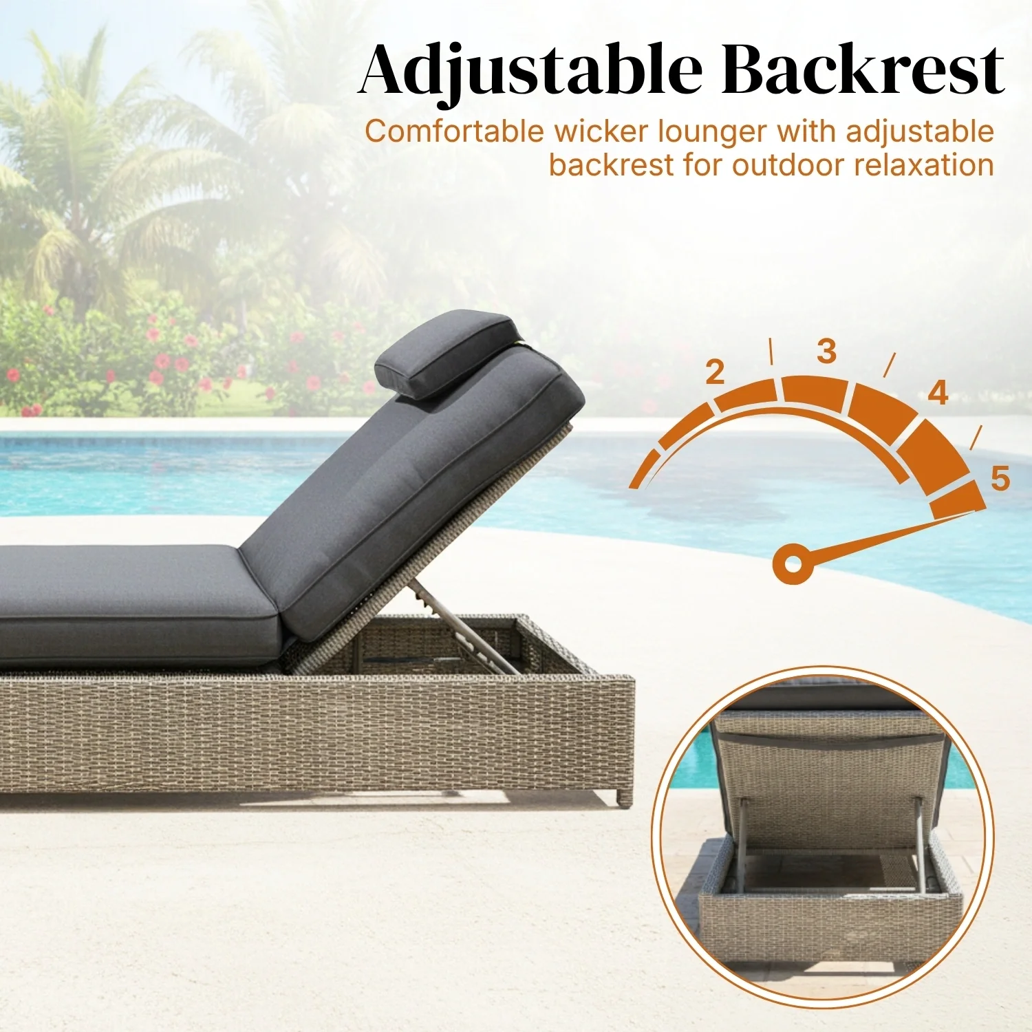 Outdoor Wicker Lounge Chairs Set of 2 With Side Table - Image 5