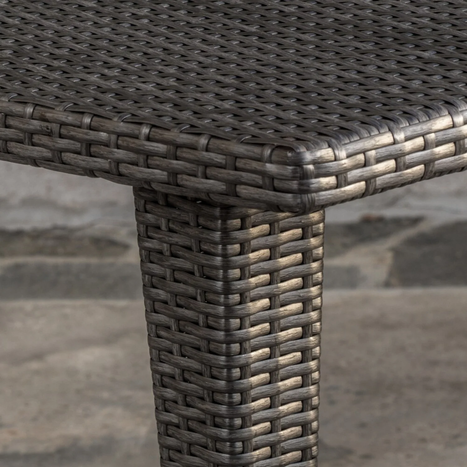 Outdoor Wicker Patio Wicker Coffee Table (Dark Brown) - Image 3