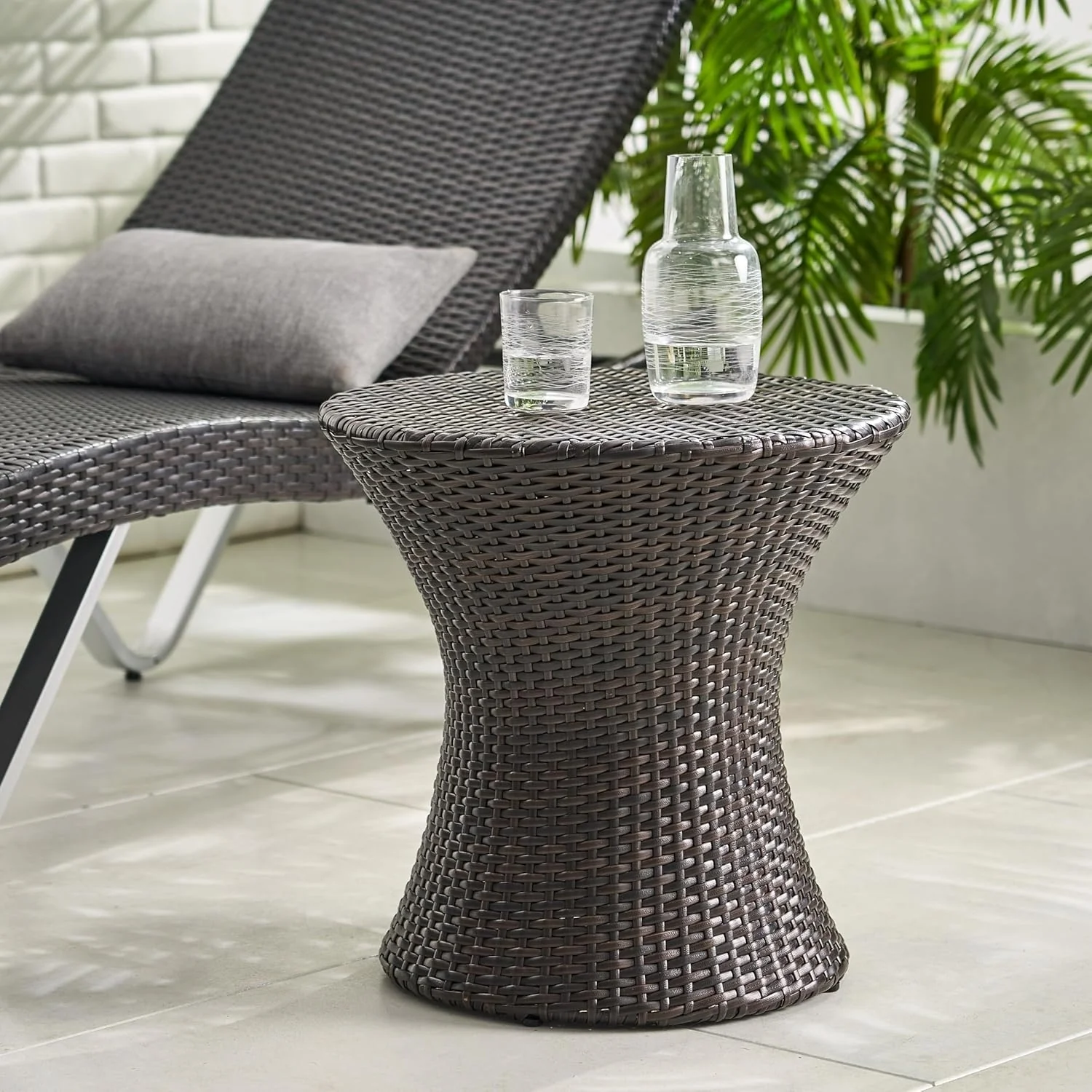Outdoor Wicker Round Patio End Table - Image 6