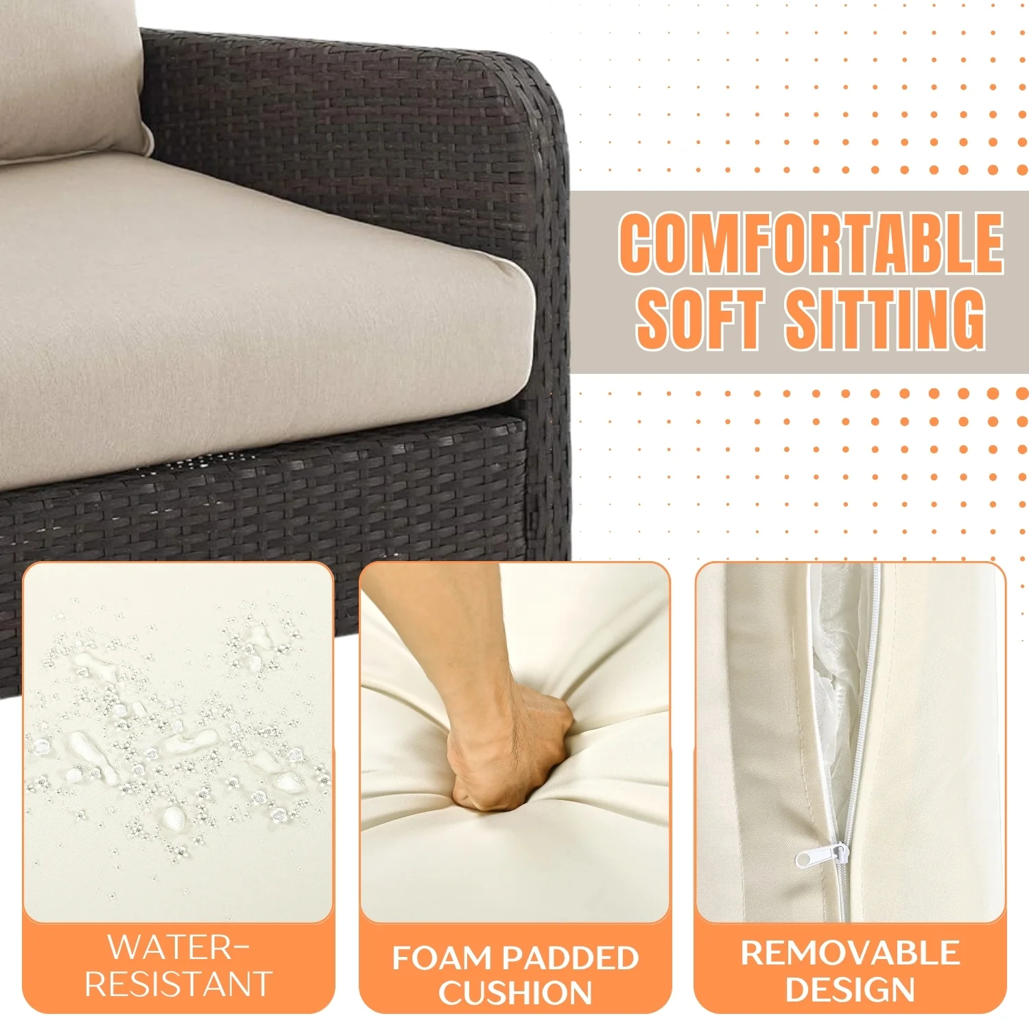 Outdoor Wicker Double Seater Loveseat Sofa - Image 6