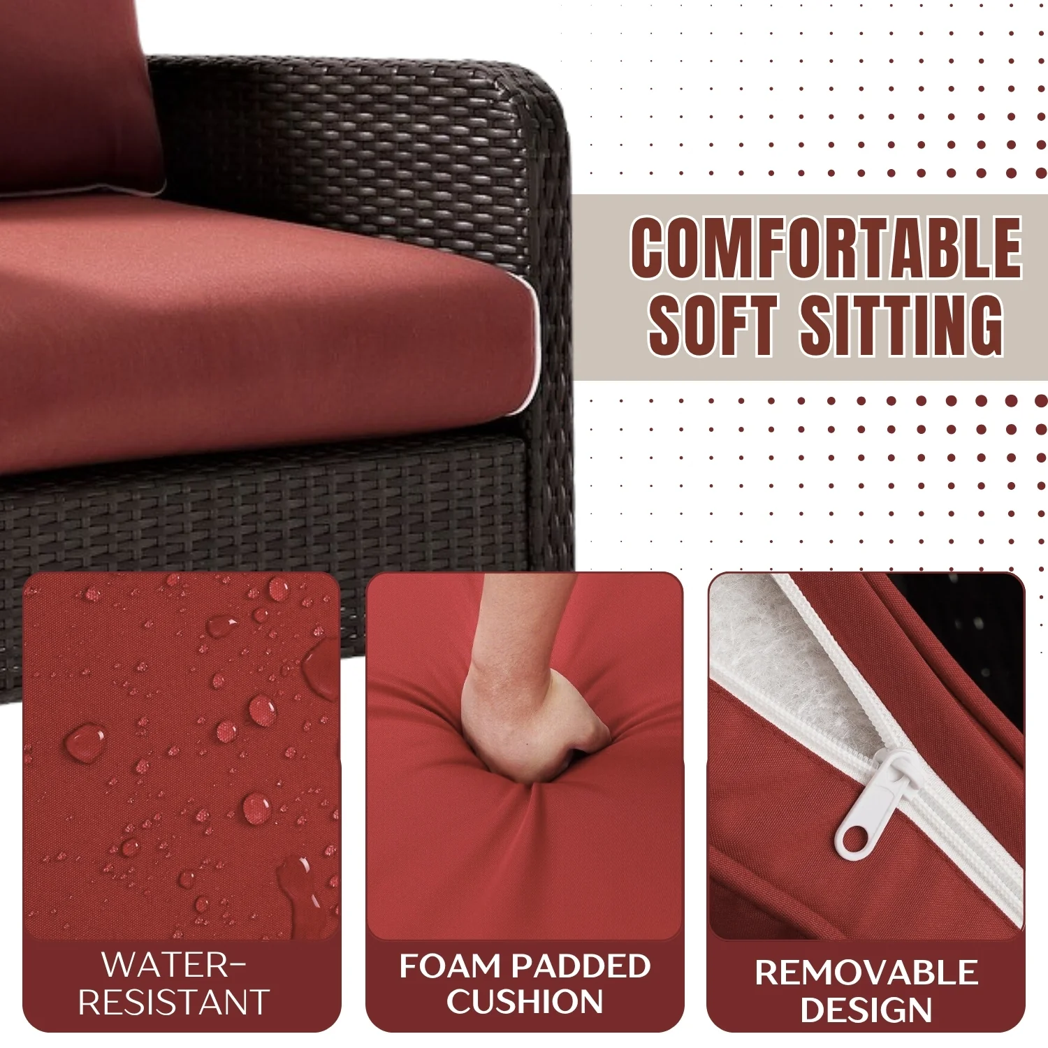 Outdoor Wicker Double Seater Loveseat Sofa - Image 6