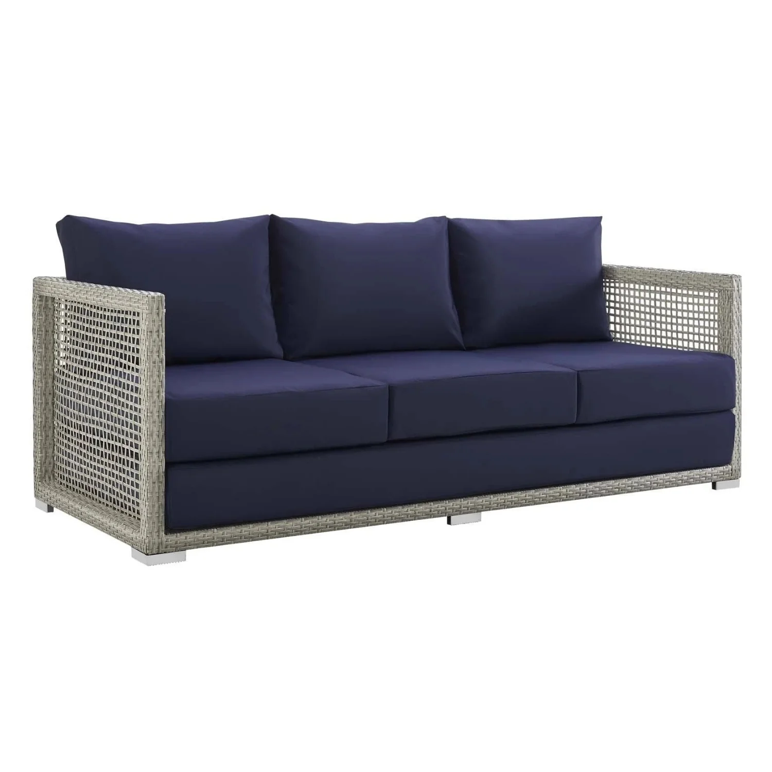 Outdoor Wicker Woven 6 Pieces Sectional Patio Furniture Set - Image 9