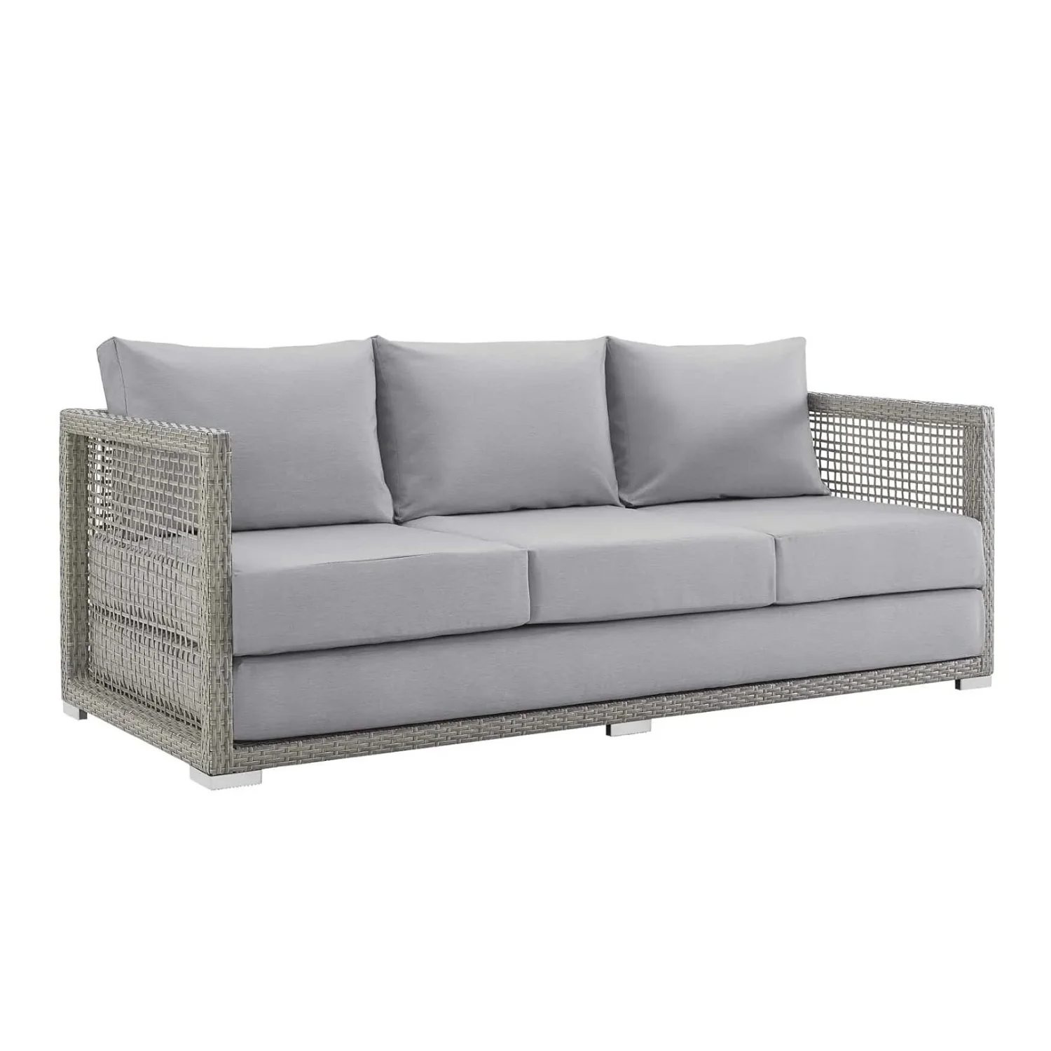 Outdoor Wicker Woven 6 Pieces Sectional Patio Furniture Set - Image 9