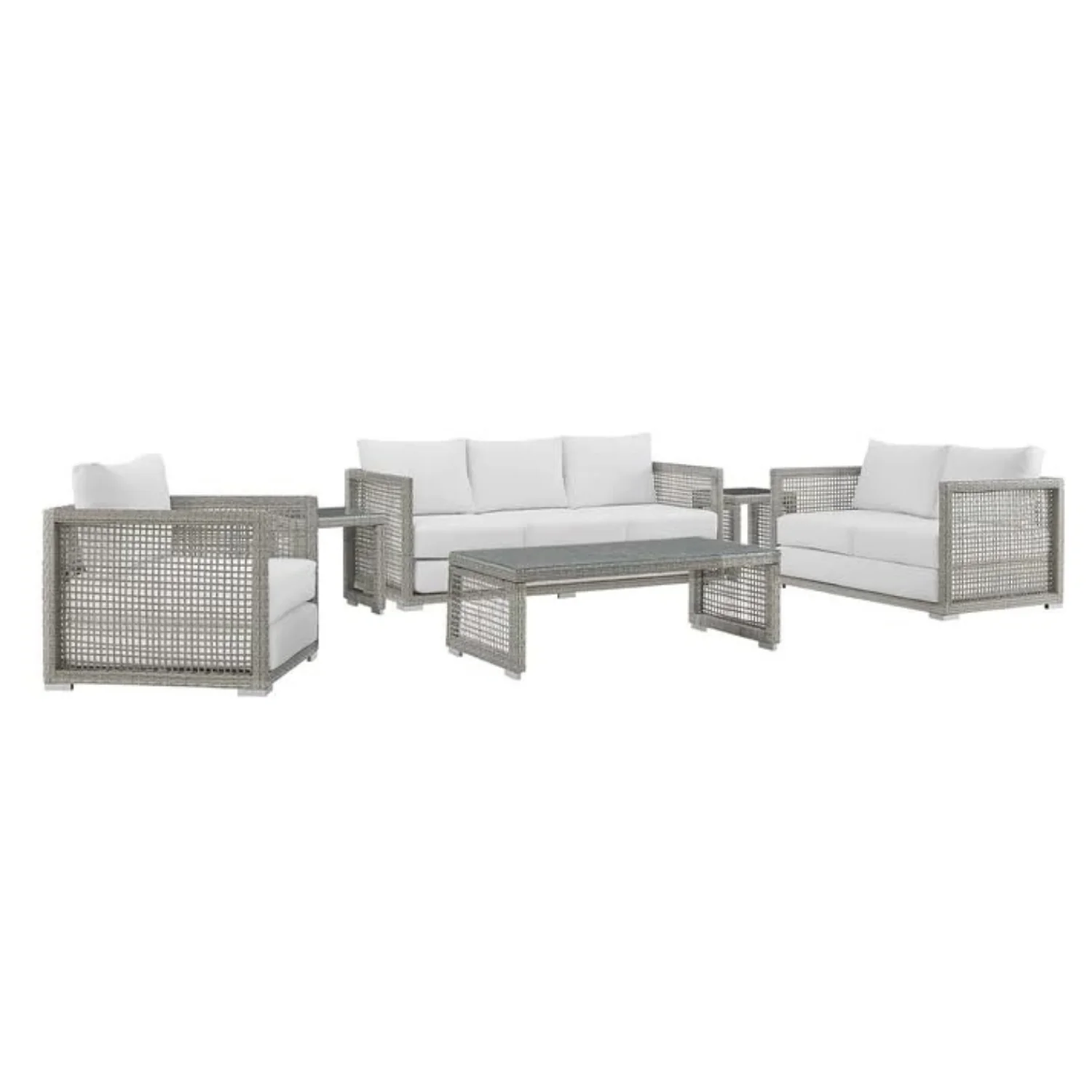 Outdoor Wicker Woven 6 Pieces Sectional Patio Furniture Set - Image 4